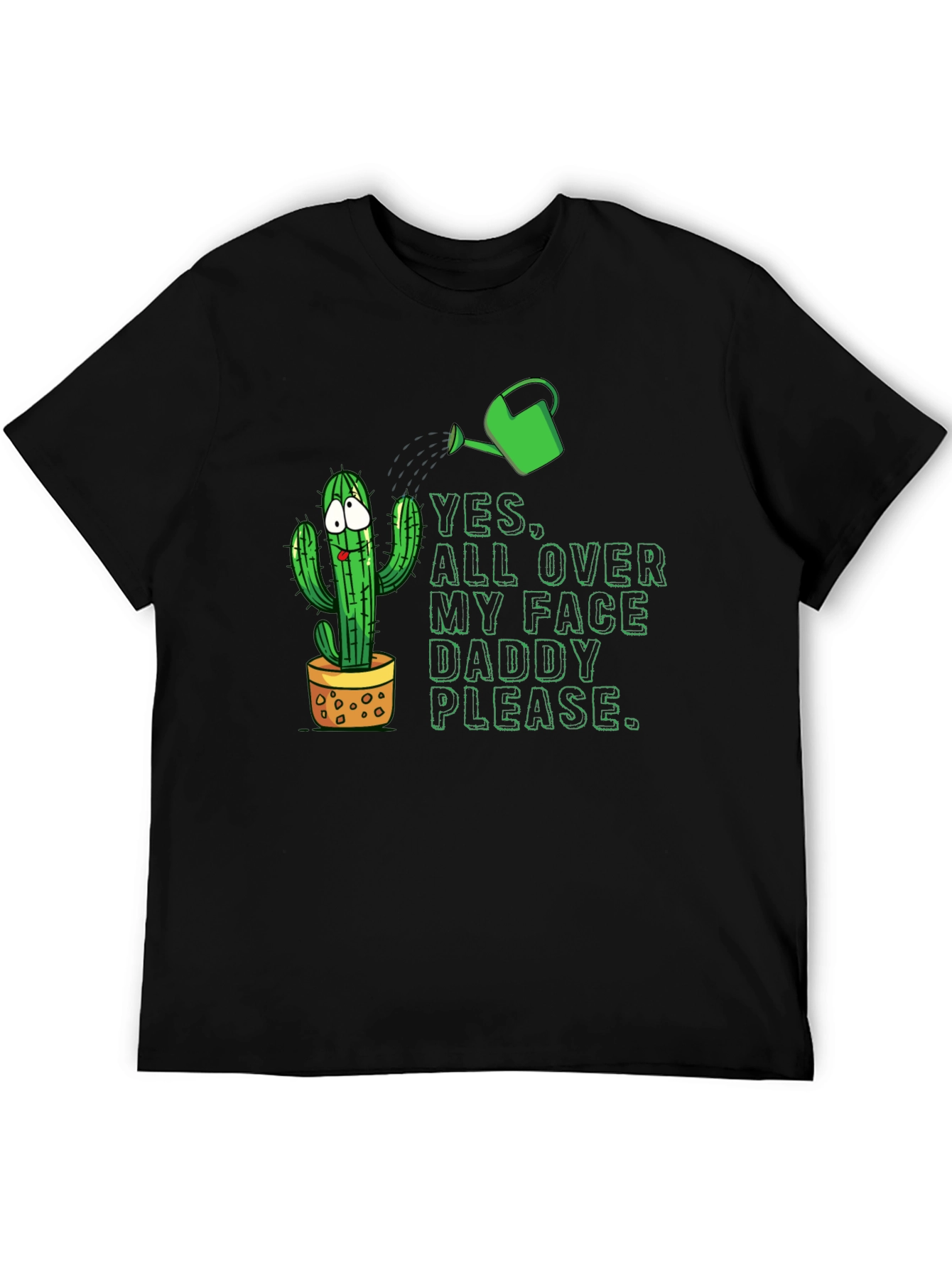 Black Cactus Humor Graphic T-Shirt view 5