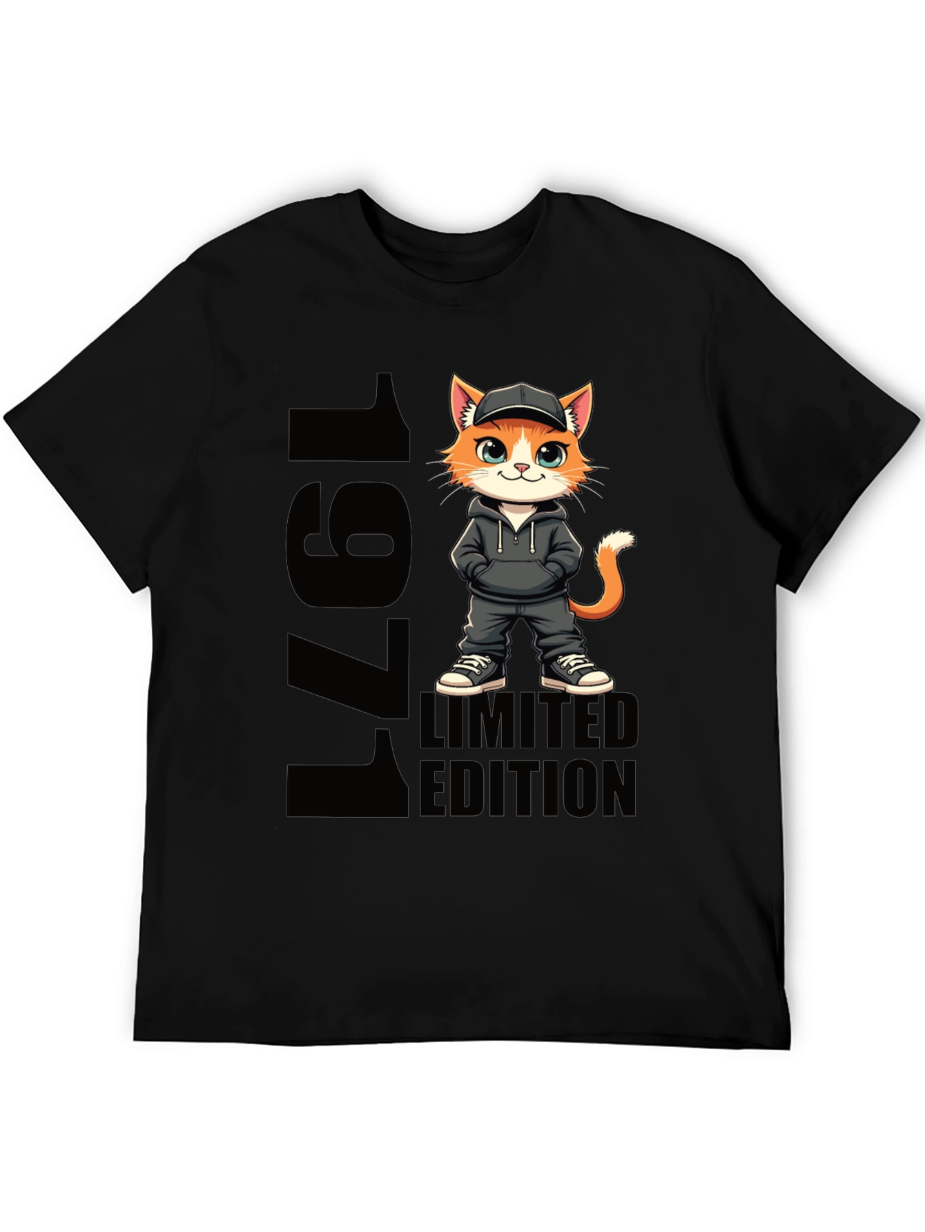 Black 1971 Limited Edition Cat T-Shirt view 5
