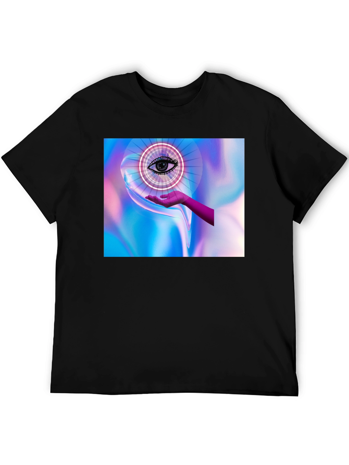 Black Eye in Hand Graphic Tee - Mystical Design view 5
