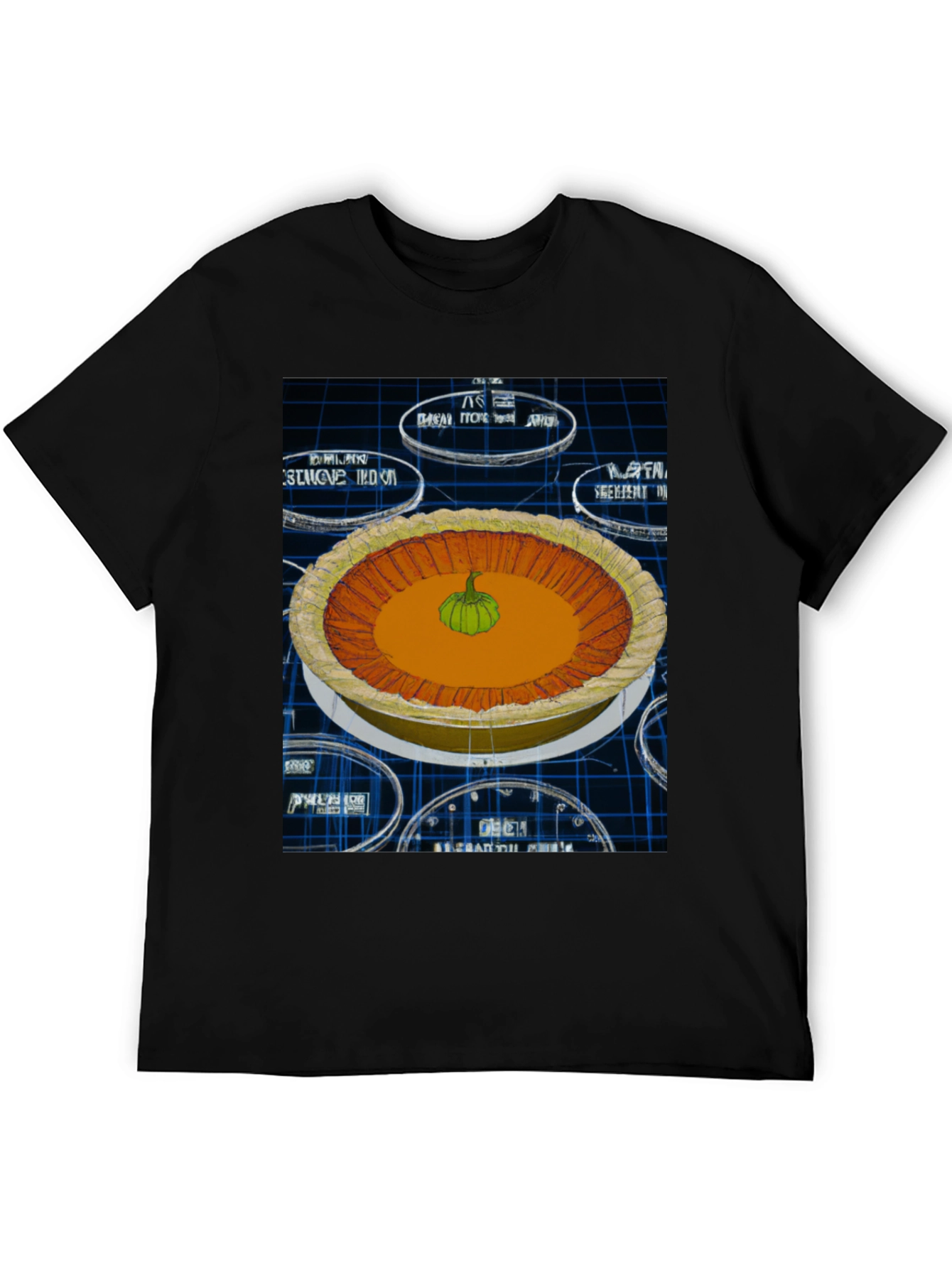 Black Pumpkin Pie Graphic Tee - Unique Design view 5