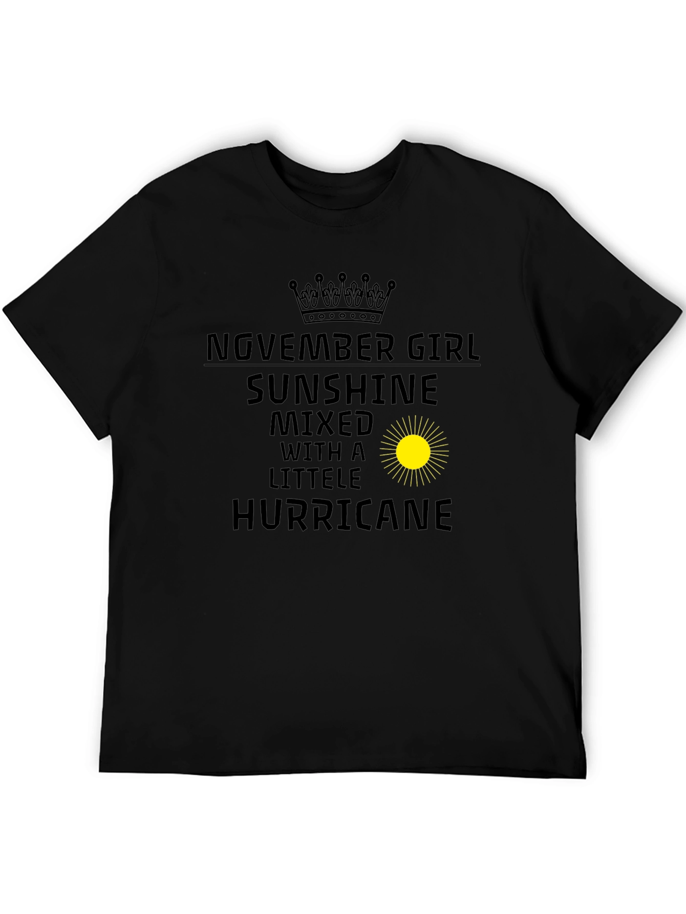 November Girl Sunshine Hurricane Black Tee - 5