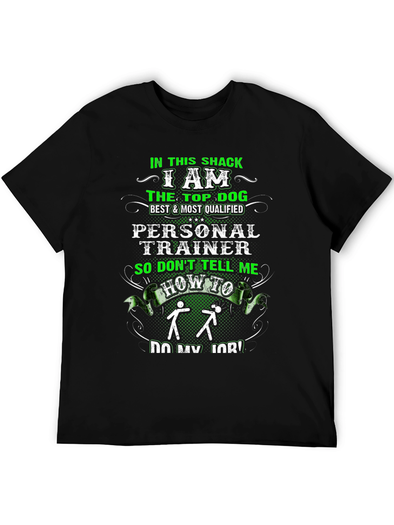 Black Top Dog Personal Trainer Graphic T-Shirt view 5