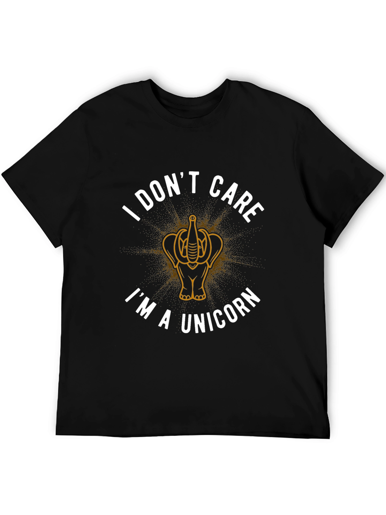 Black I Don't Care I'm A Unicorn T-Shirt view 5
