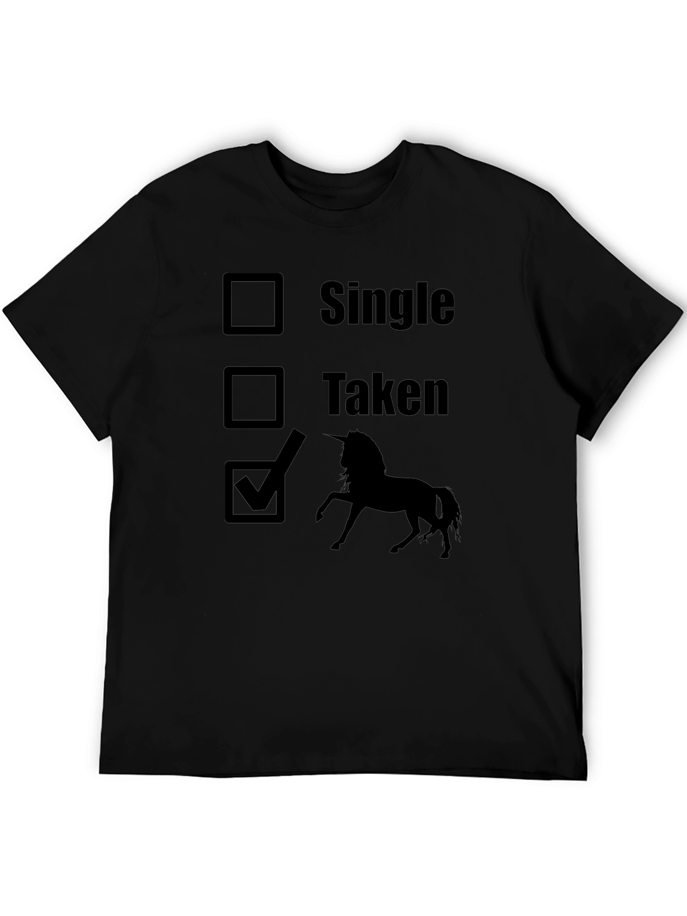 Black Single Taken Unicorn T-Shirt - Humorous Graphic Tee view 5