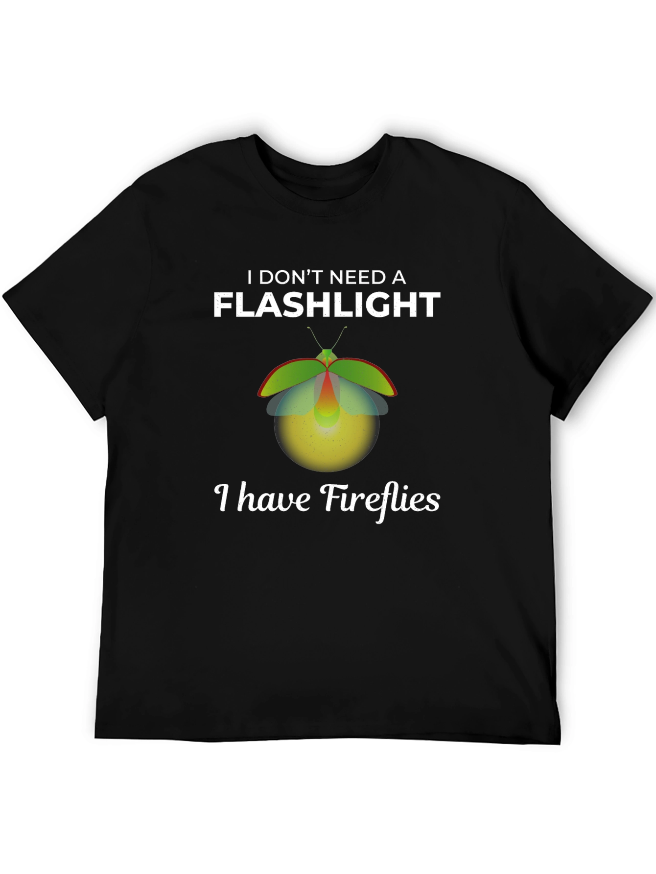 Black Fireflies Graphic T-Shirt - Novelty Glow Design view 5