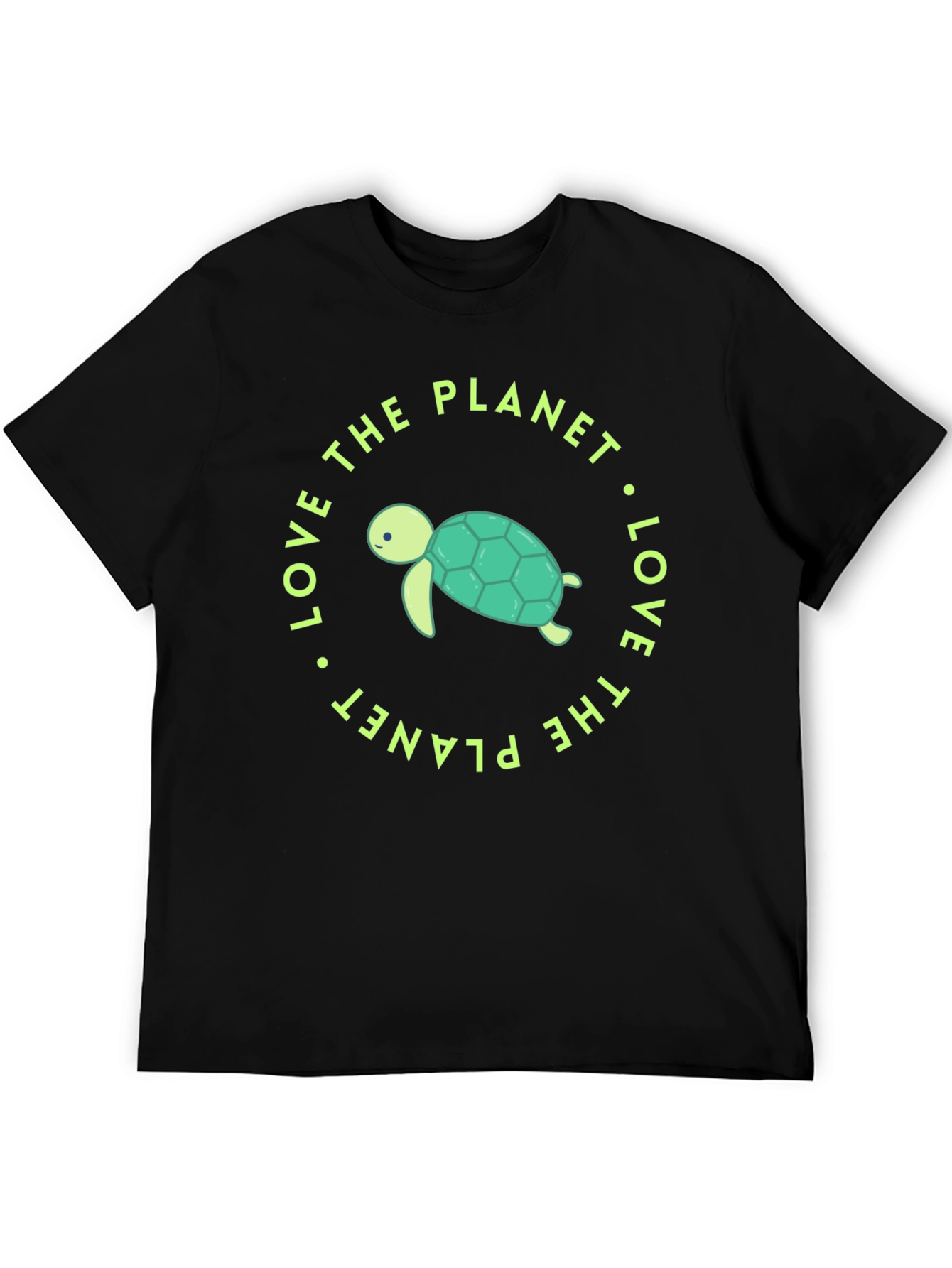 Black Love the Planet Turtle Graphic Tee view 5