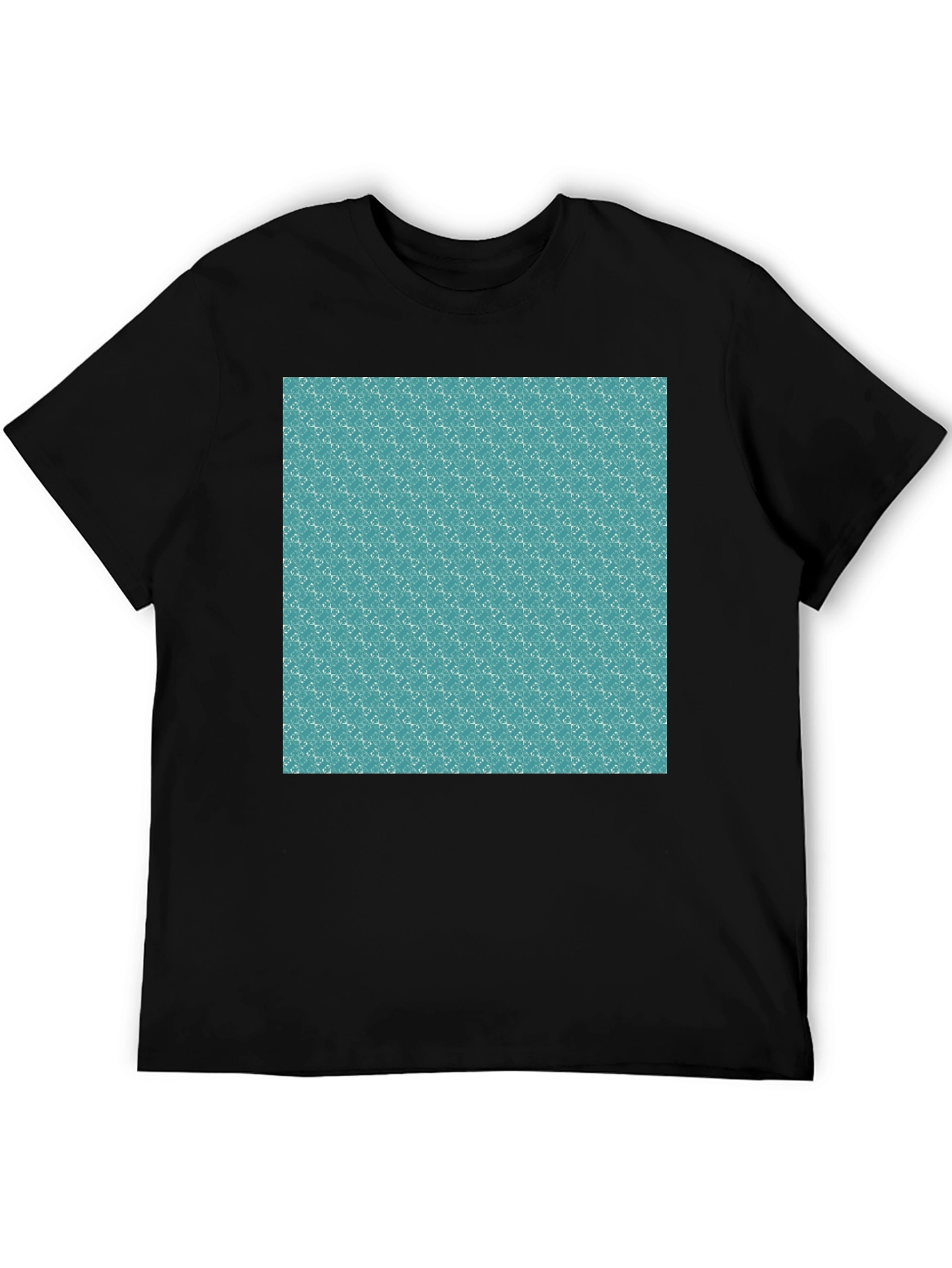 Black Patterned Teal T-Shirt view 5