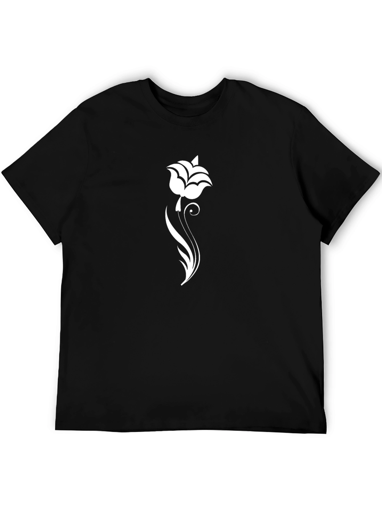 Black Black Tee with Floral Design view 5