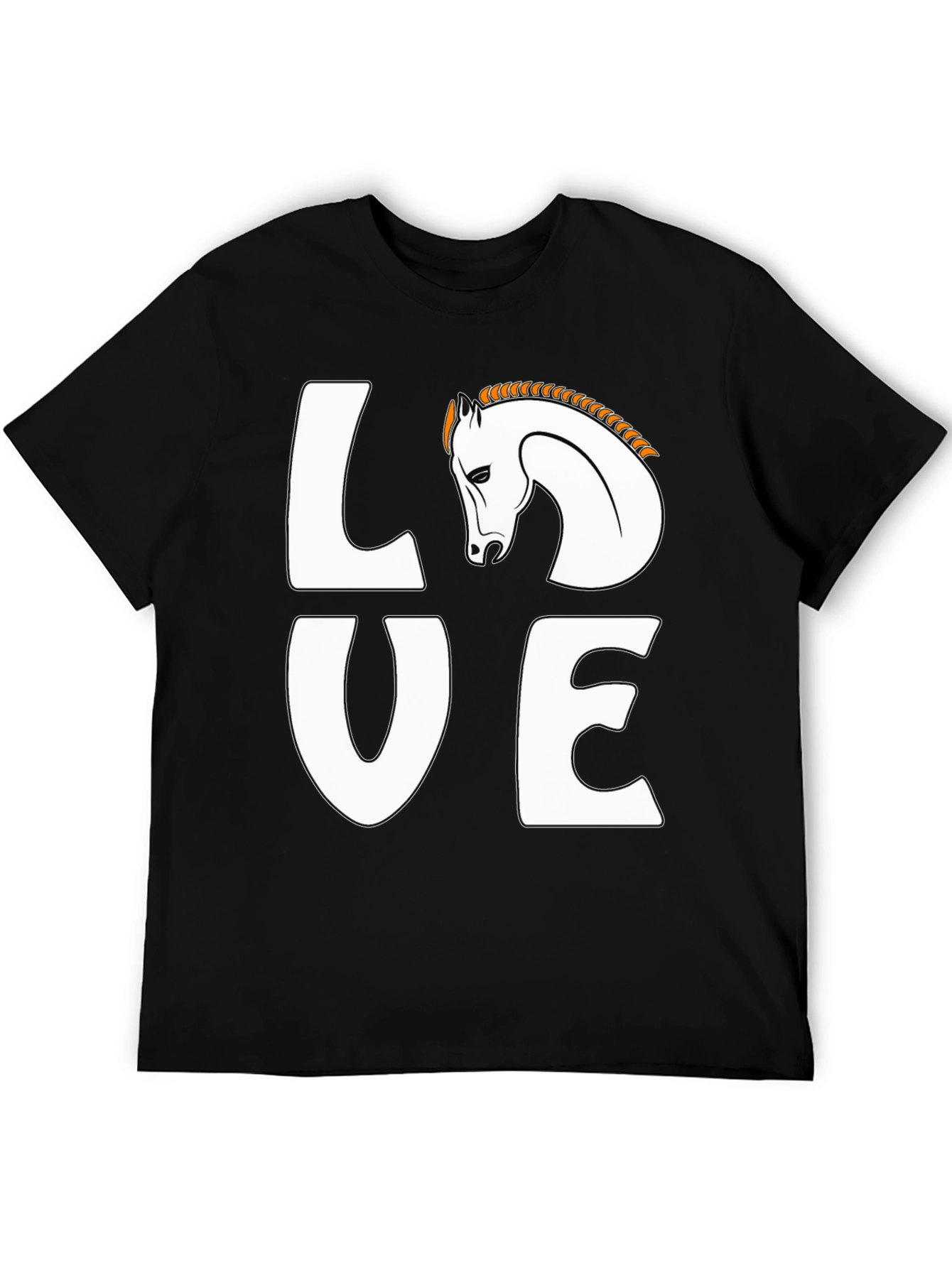 Black Love Horses Black T-Shirt view 5