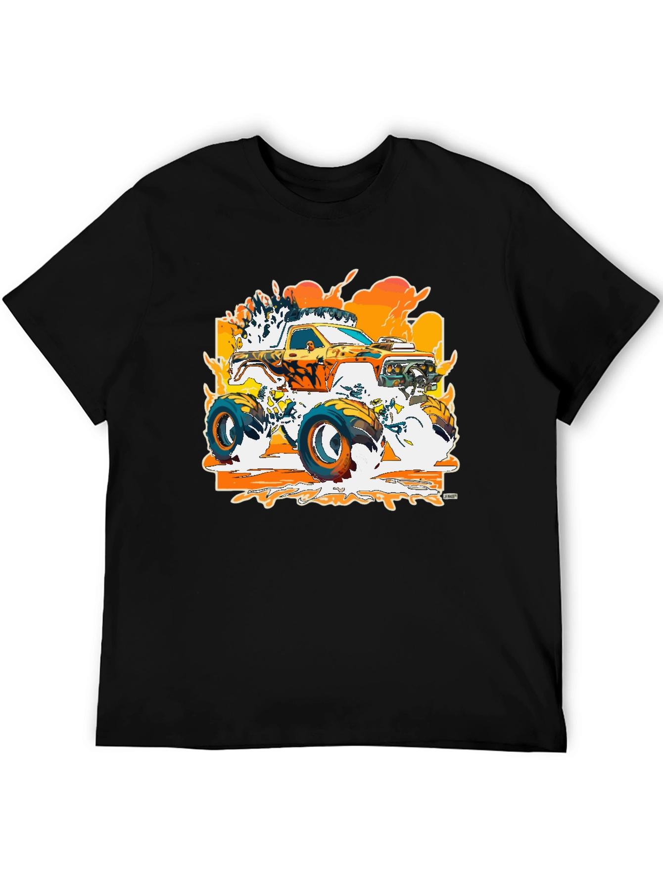 Black Monster Truck Graphic Black T-Shirt view 5