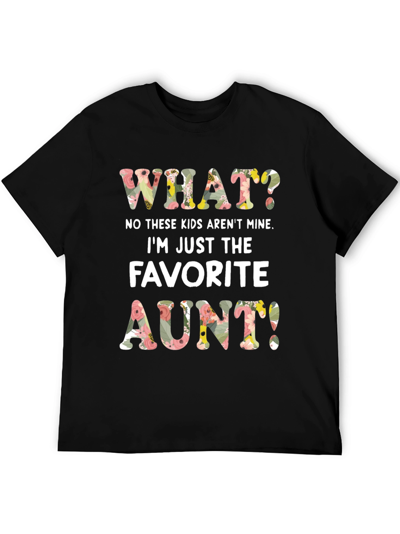 Black Favorite Aunt Floral Graphic Tee view 5