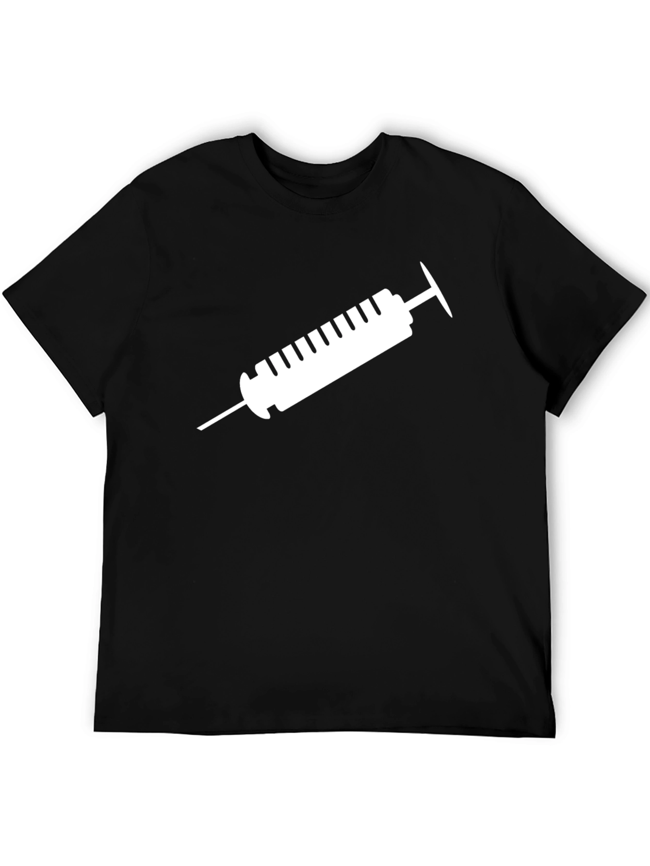 Black Syringe Graphic Tee - Black Cotton T-Shirt view 5