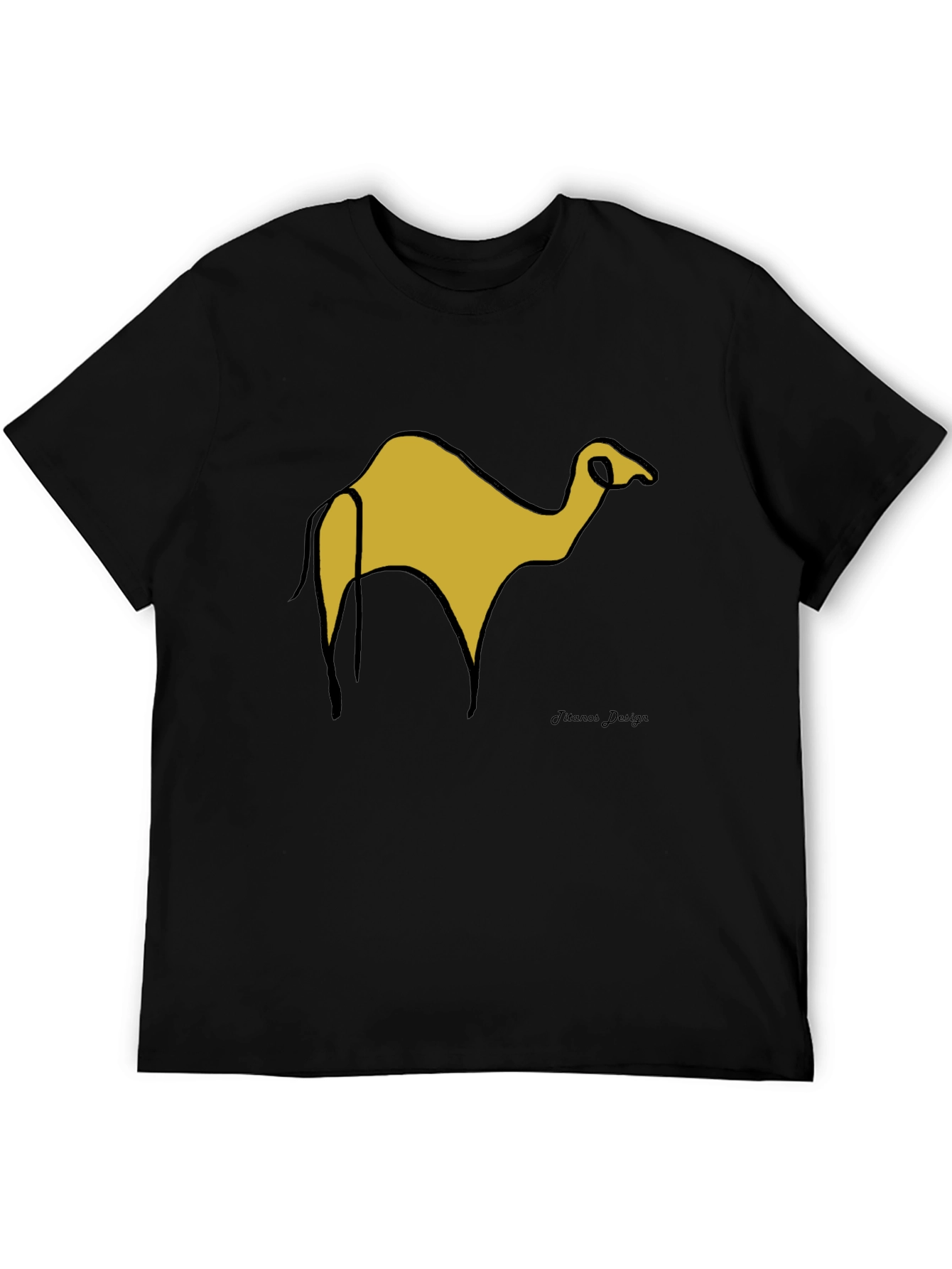 Black Black T-Shirt with Camel Graphic view 5