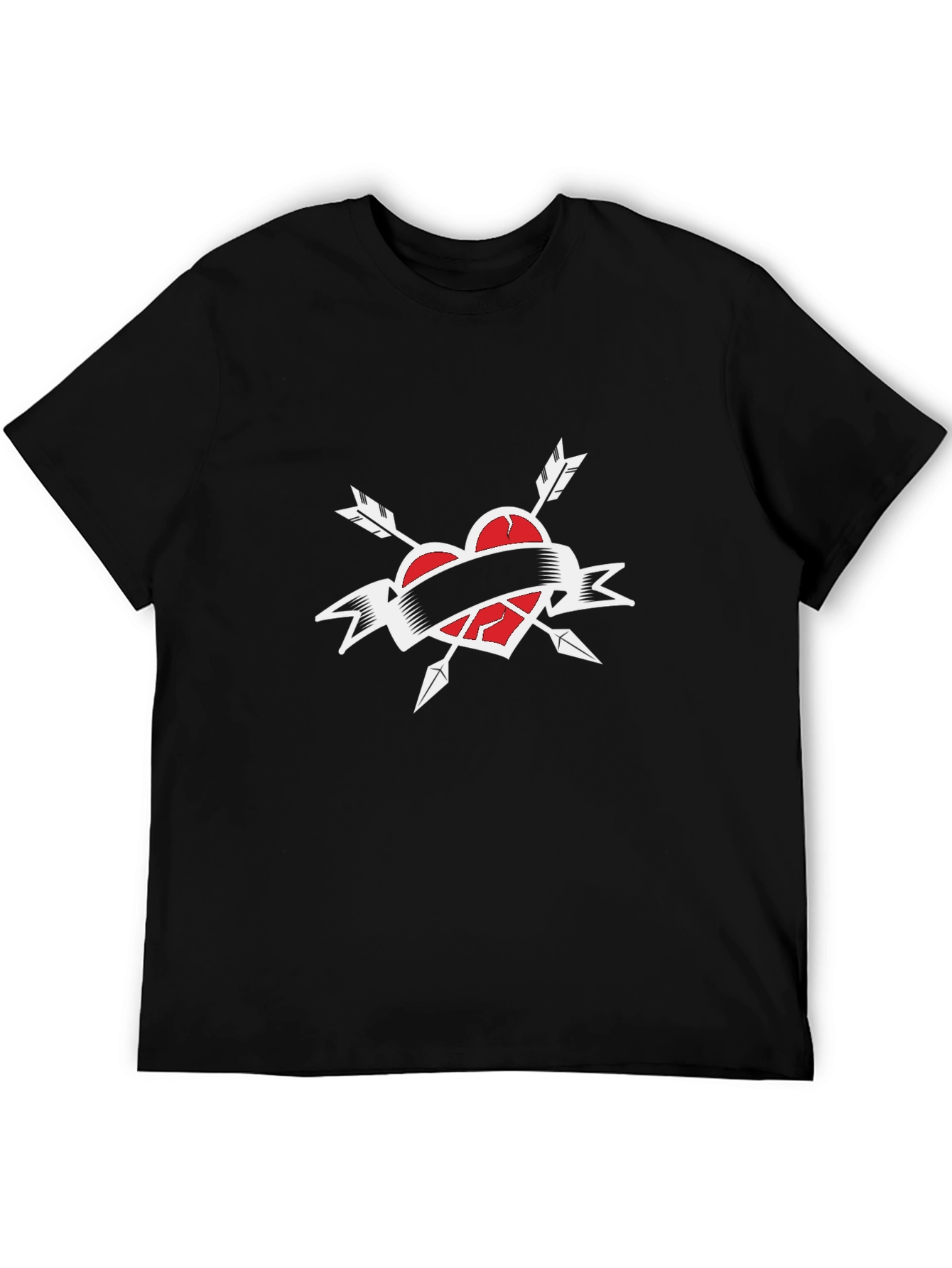 Black Broken Heart Arrow T-Shirt - Black view 5