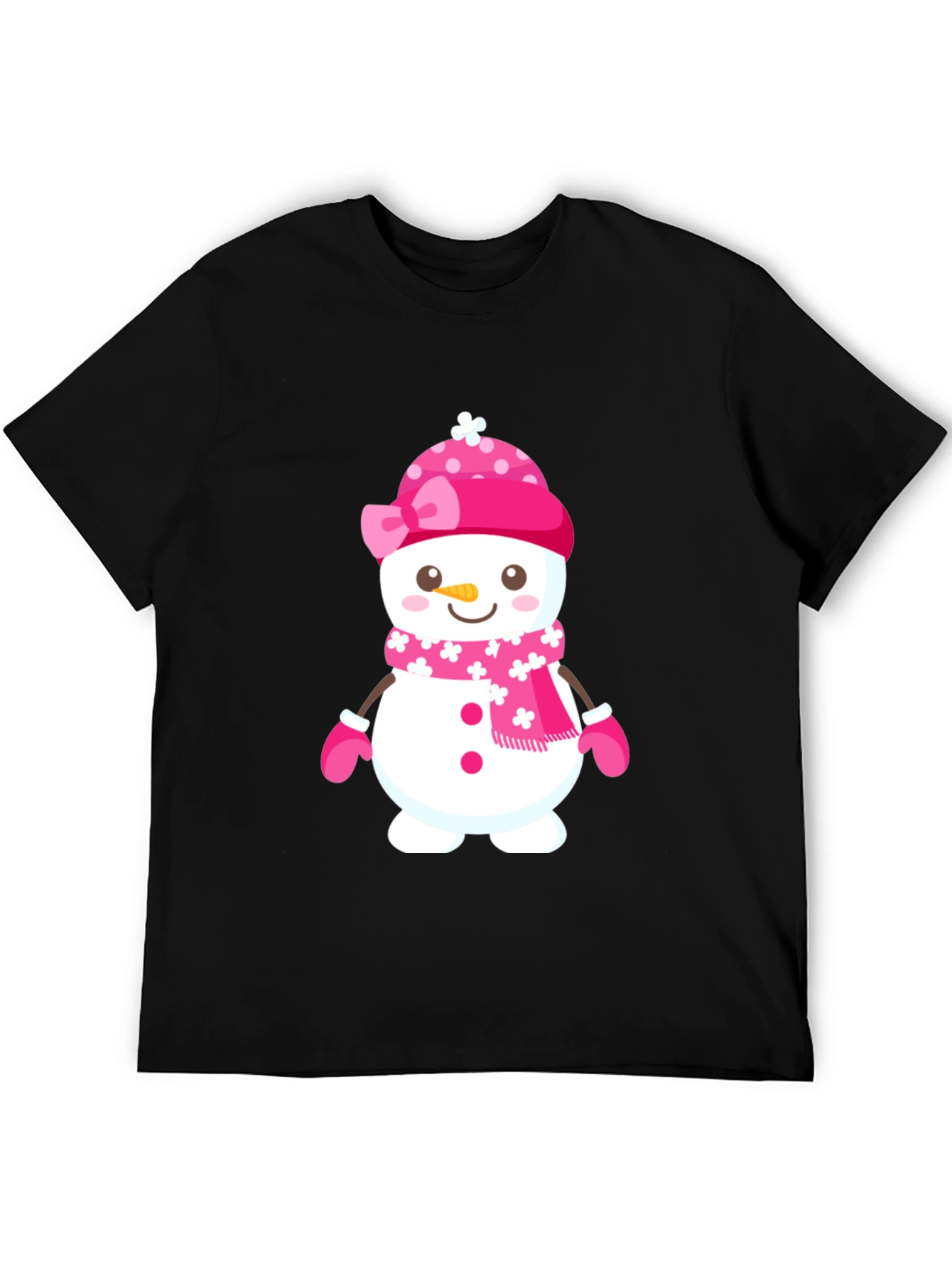 Black Festive Snowman Graphic T-Shirt view 5