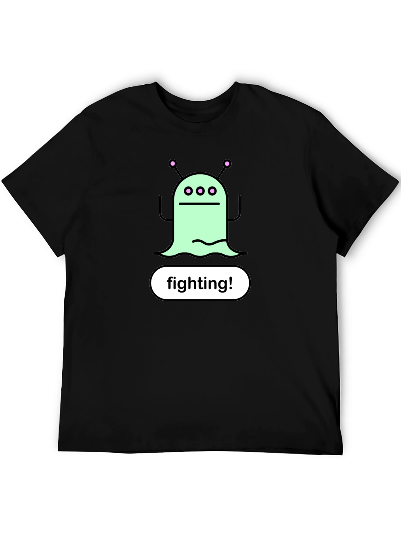 Black Fighting Alien Graphic Tee - Black view 5
