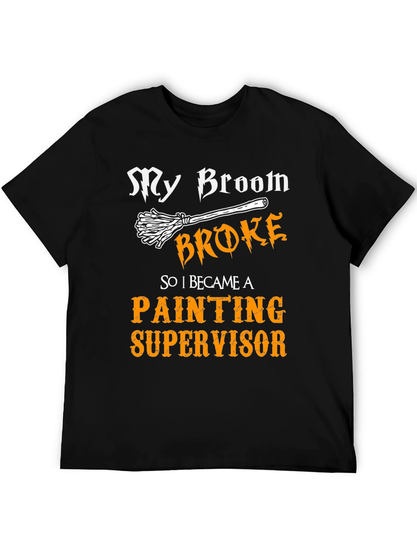 Black Funny Painting Supervisor Halloween T-Shirt view 5