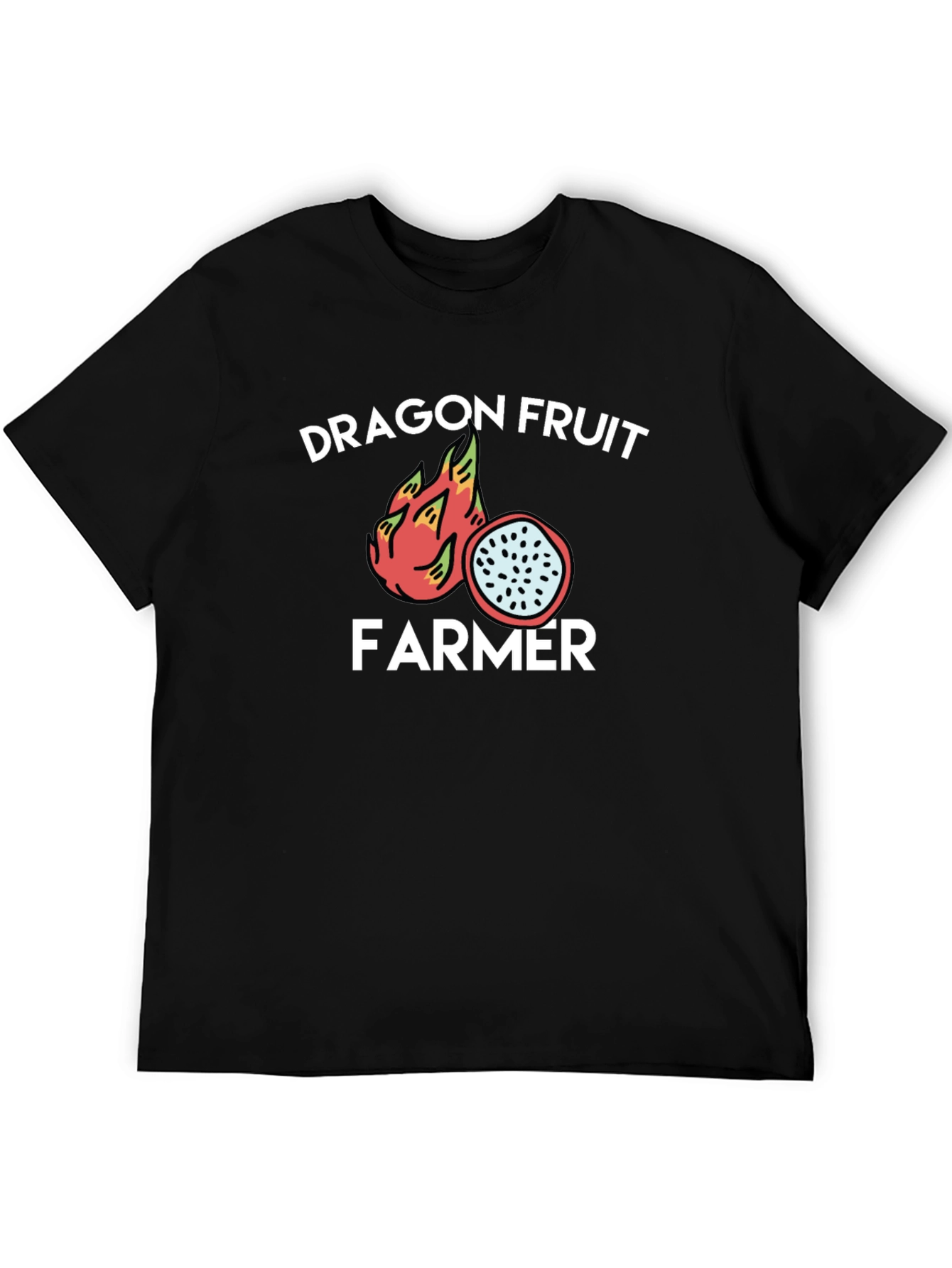 Black Dragon Fruit Farmer Graphic Tee - Black Cotton T-Shirt view 5