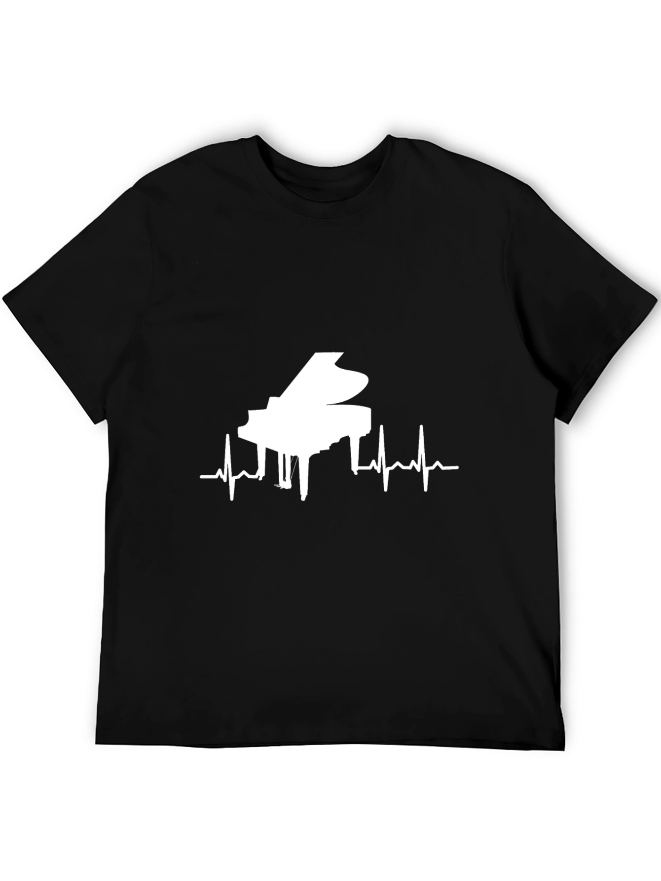 Black Piano Heartbeat T-Shirt view 5