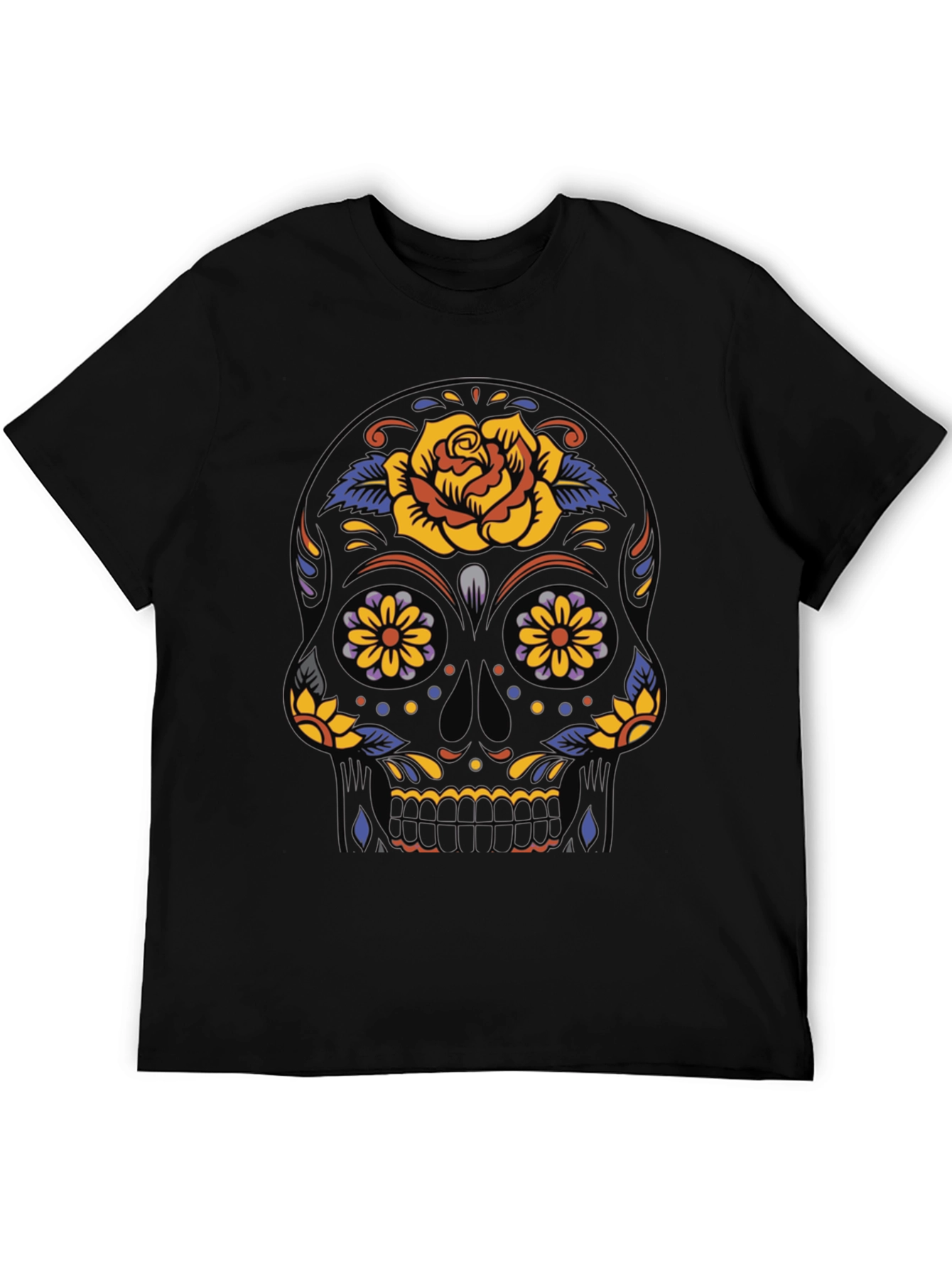 Black Sugar Skull T-Shirt - Day of the Dead view 5