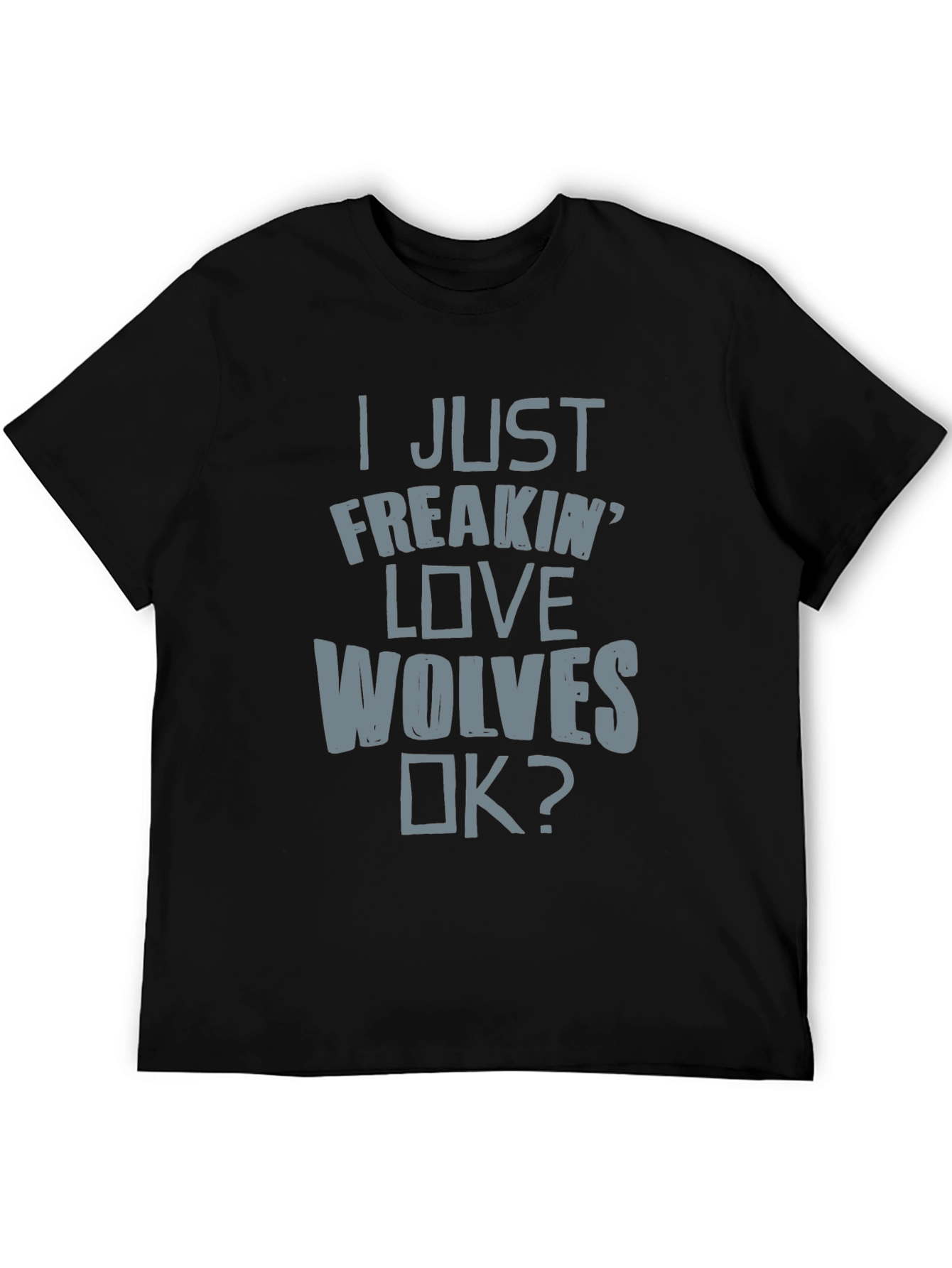 Black Wolf Lover Graphic Tee - Men's Black T-Shirt view 5