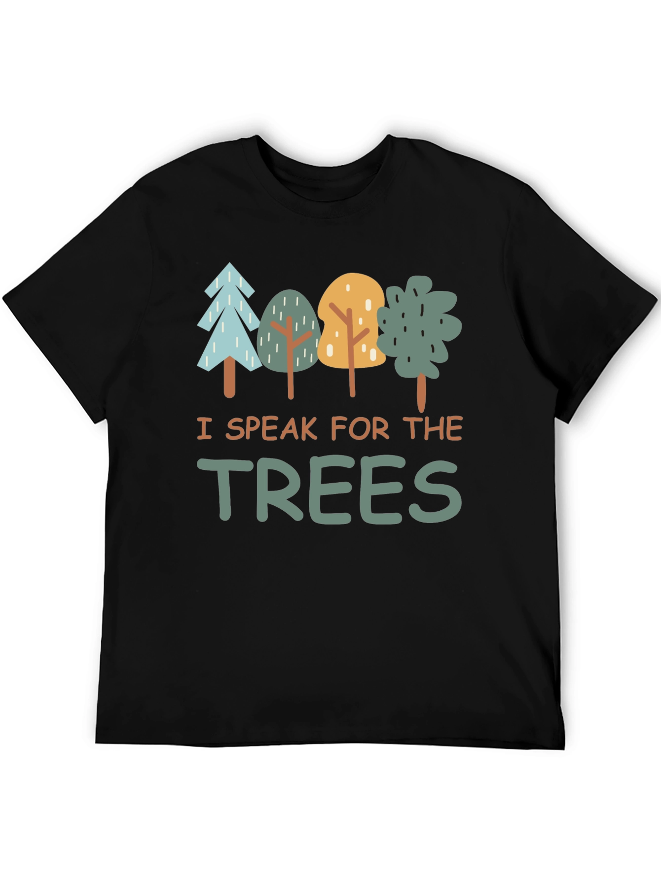Black I Speak for the Trees Graphic T-Shirt view 5