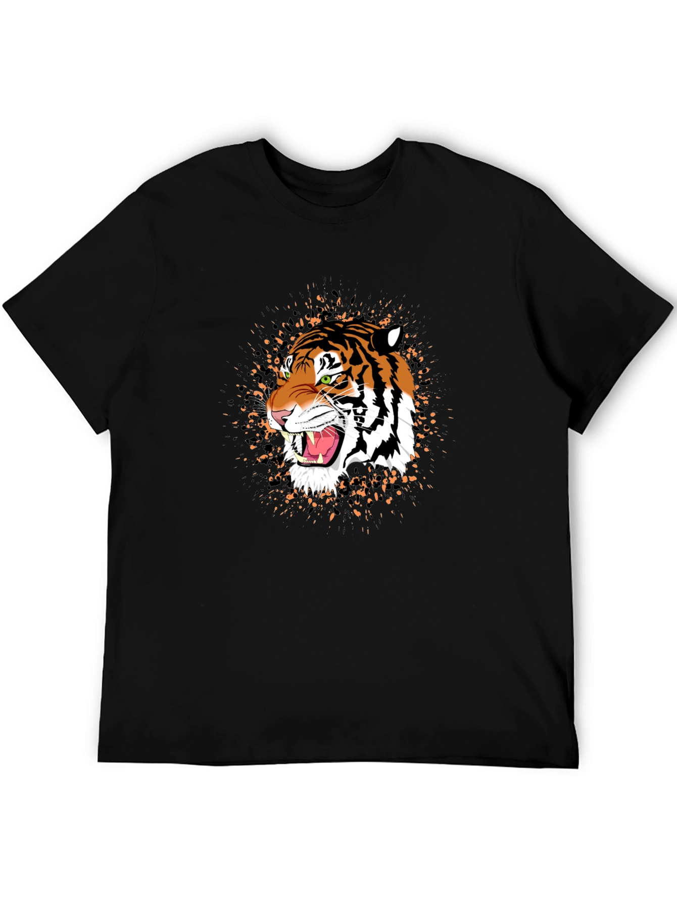 Black Tiger Graphic Black T-Shirt - Bold Animal Print Tee view 5