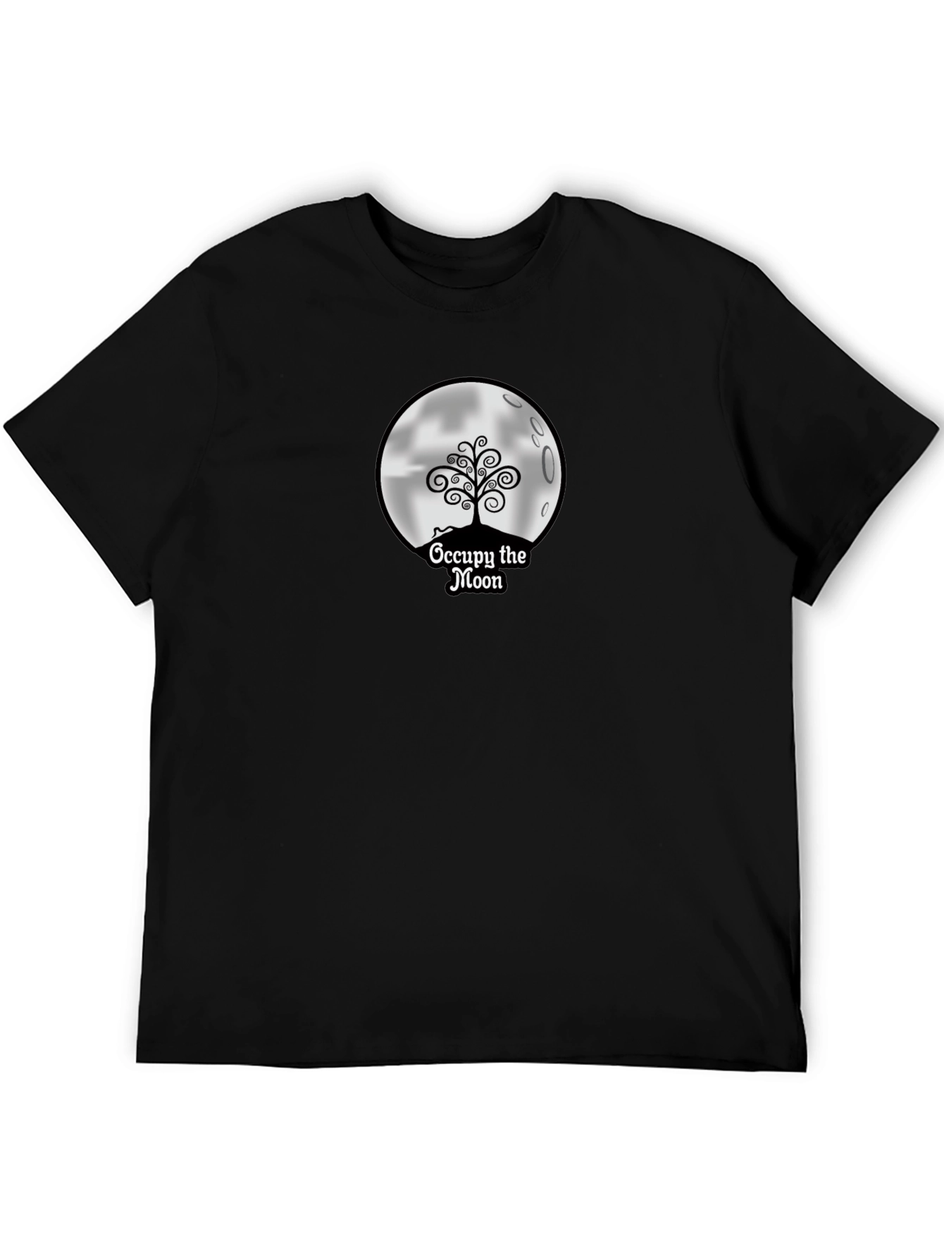 Black Occupy the Moon Graphic Tee - Black Cotton Blend view 5