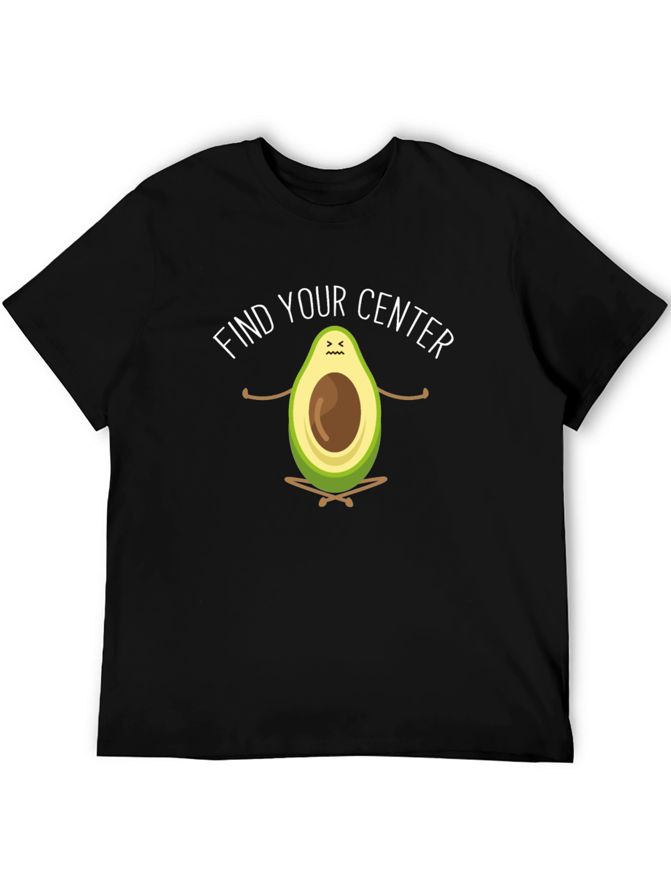 Black Zen Avocado T-Shirt - Find Your Center Black Tee view 5