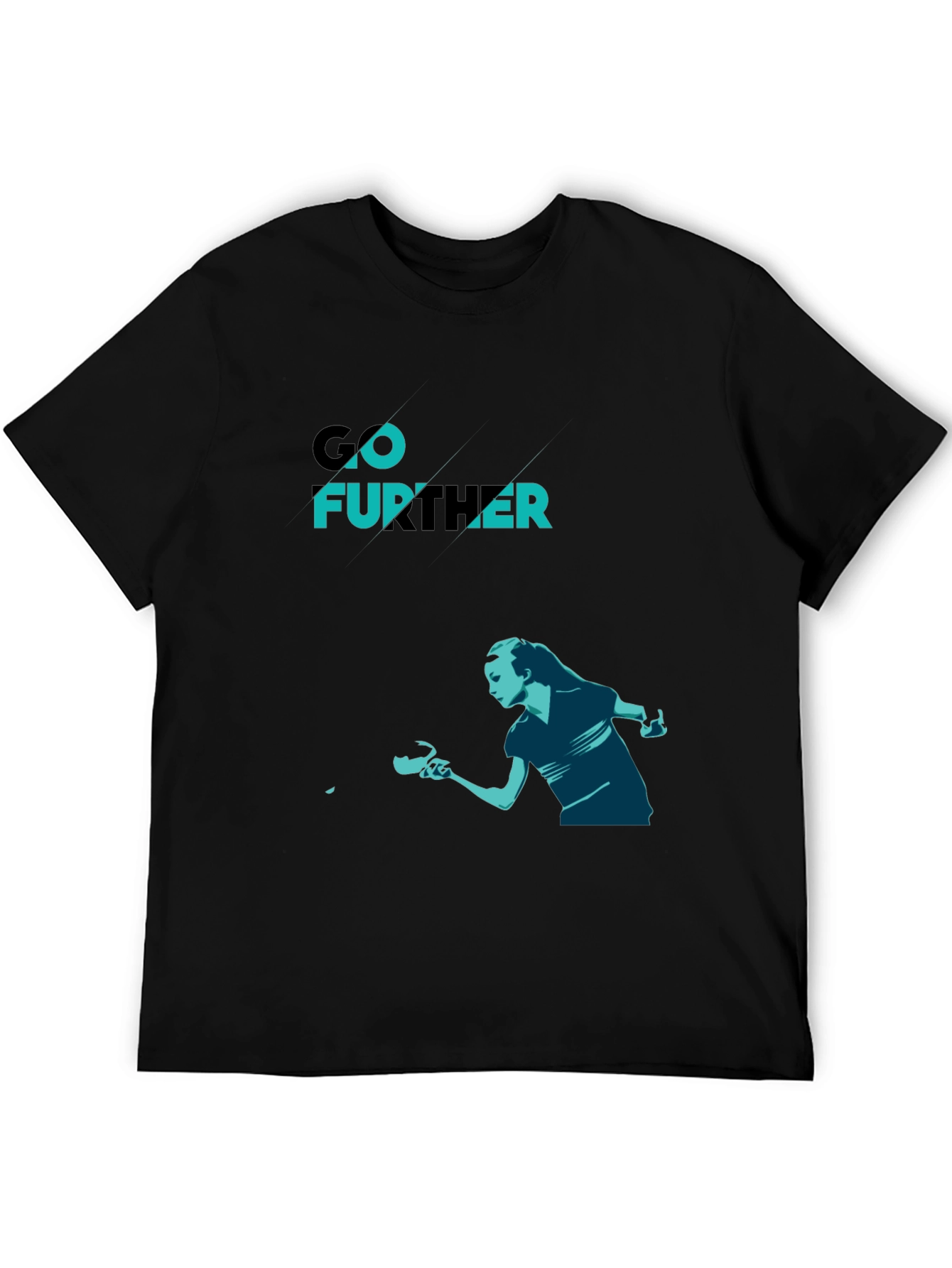 Black Go Further Table Tennis Graphic Tee view 5