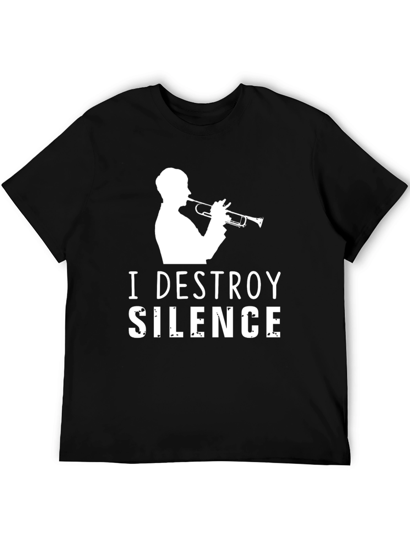 Black I Destroy Silence Trumpet T-Shirt - Musician Tee view 5