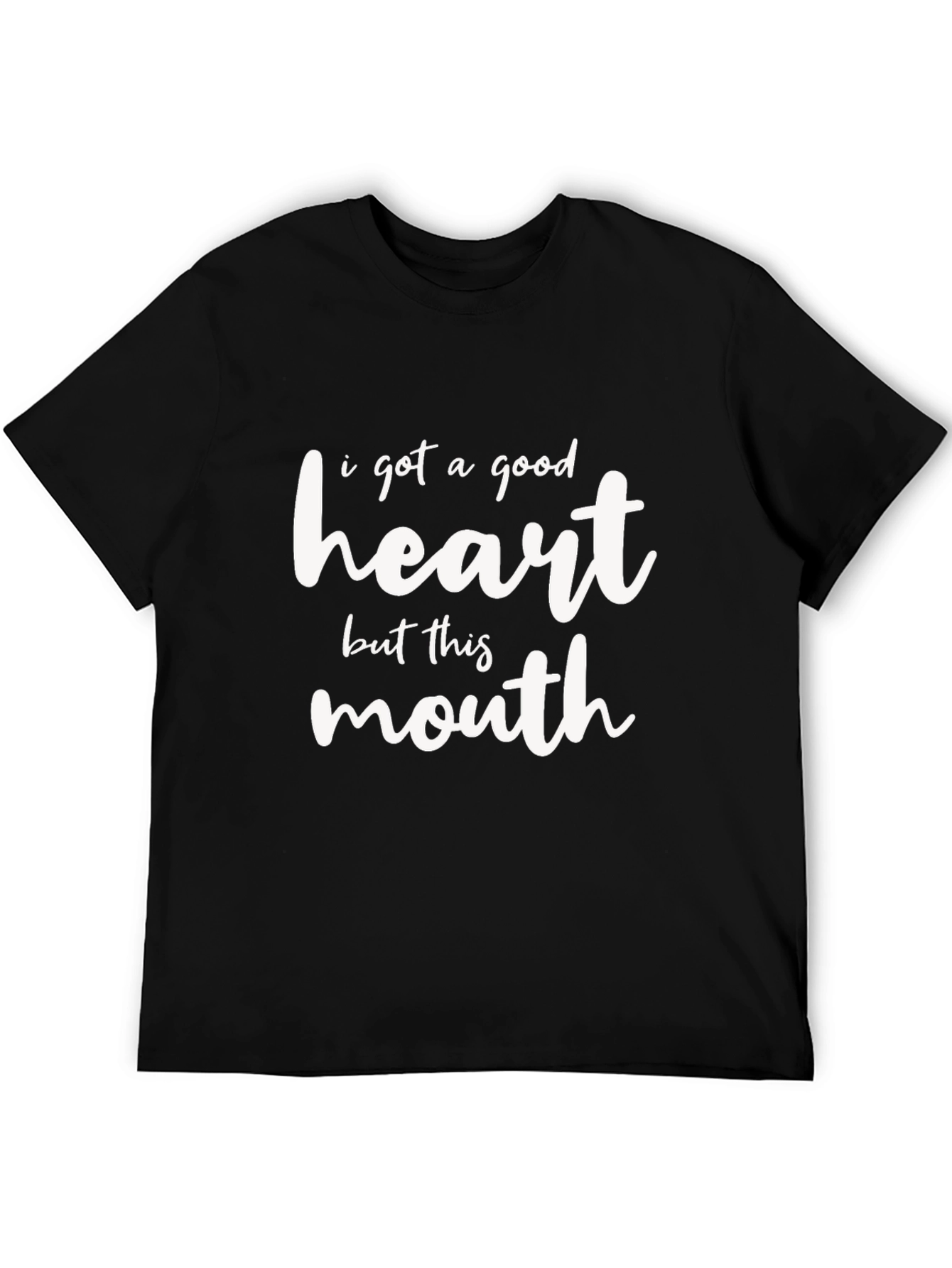 Black Good Heart Funny Graphic Tee view 5