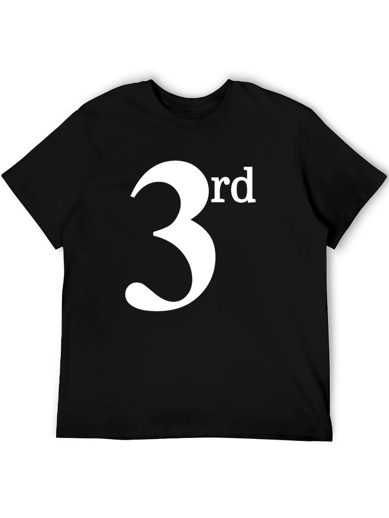 Black 3rd T-Shirt - Black Cotton Blend Casual Tee view 5