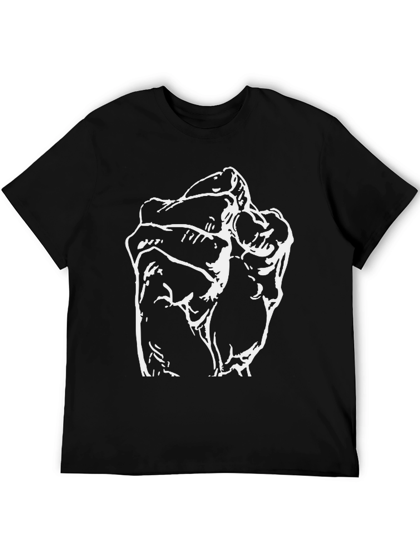 Black Black T-Shirt with Abstract Fist Graphic view 5