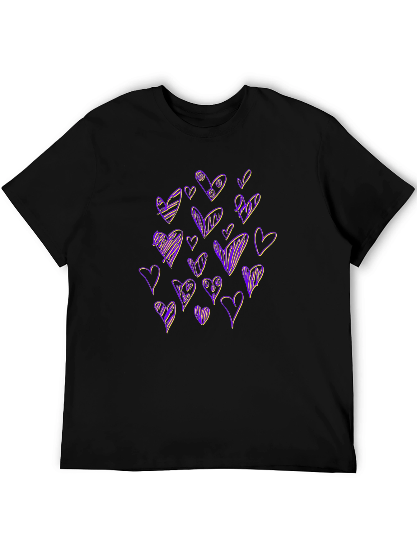 Black Heart Scribble Black T-Shirt view 5
