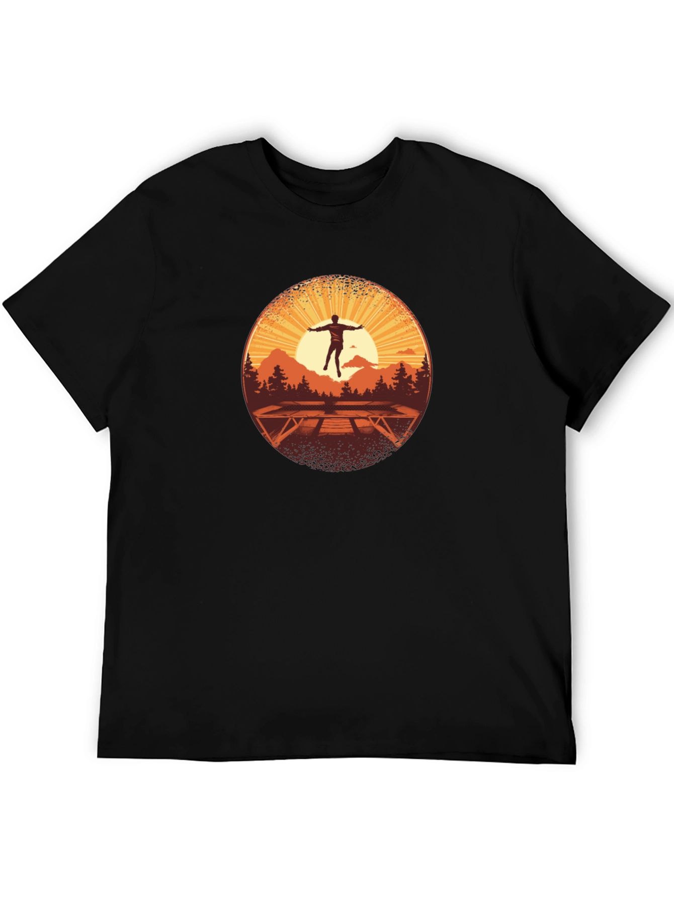 Black Sunrise Trampoline T-Shirt - Nature Scene view 5