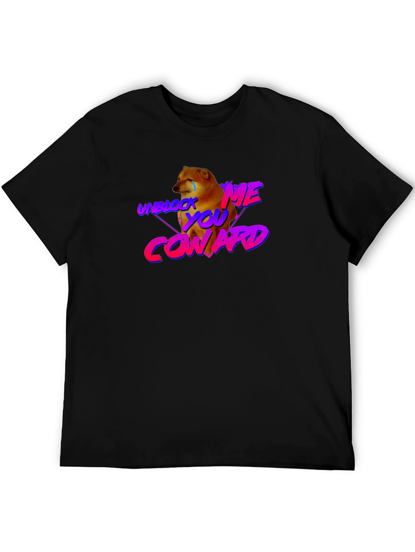 Black Unblock Me Coward Doge Graphic Tee - Black view 5