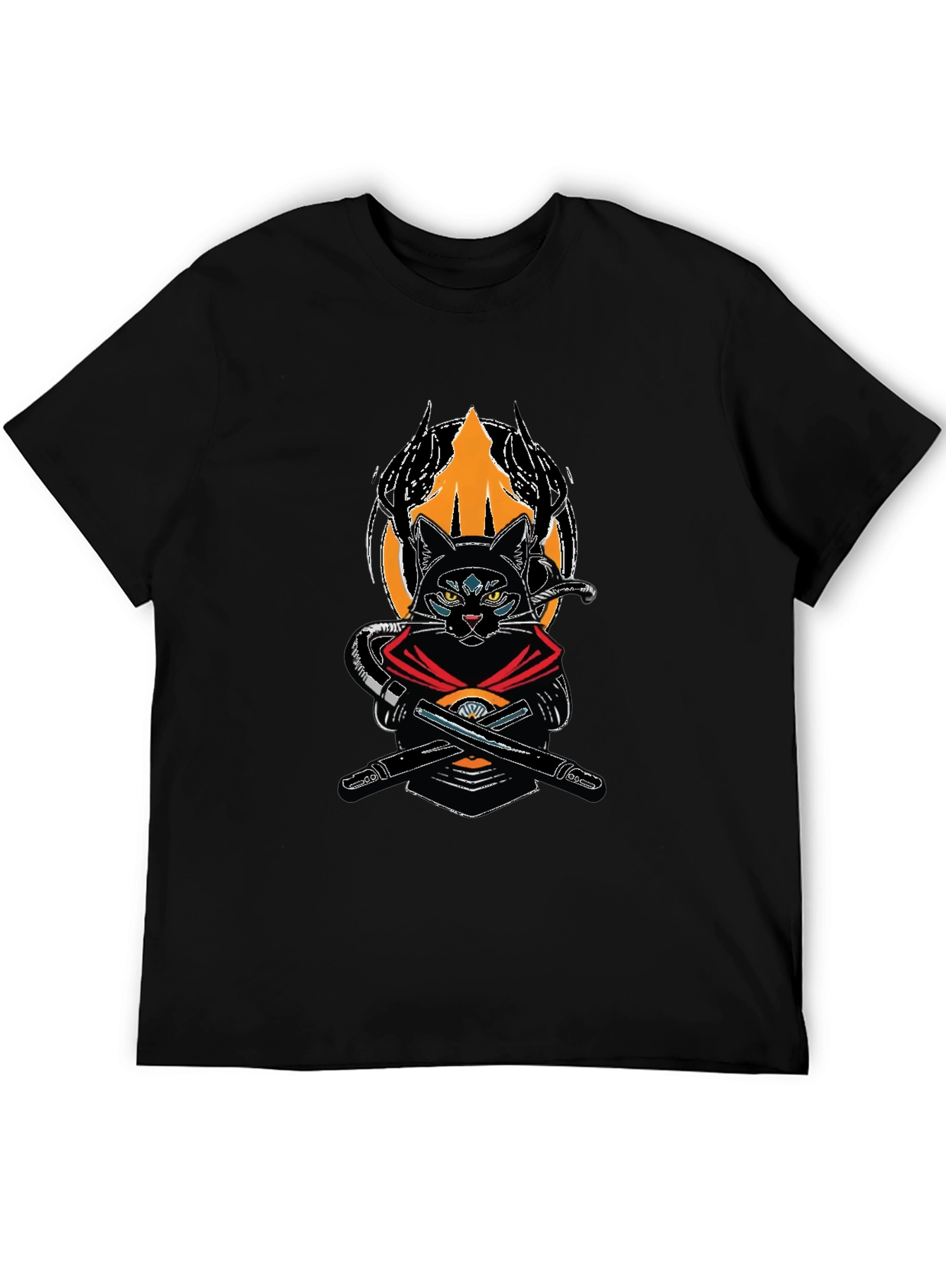 Black Ninja Cat Graphic T-Shirt view 5