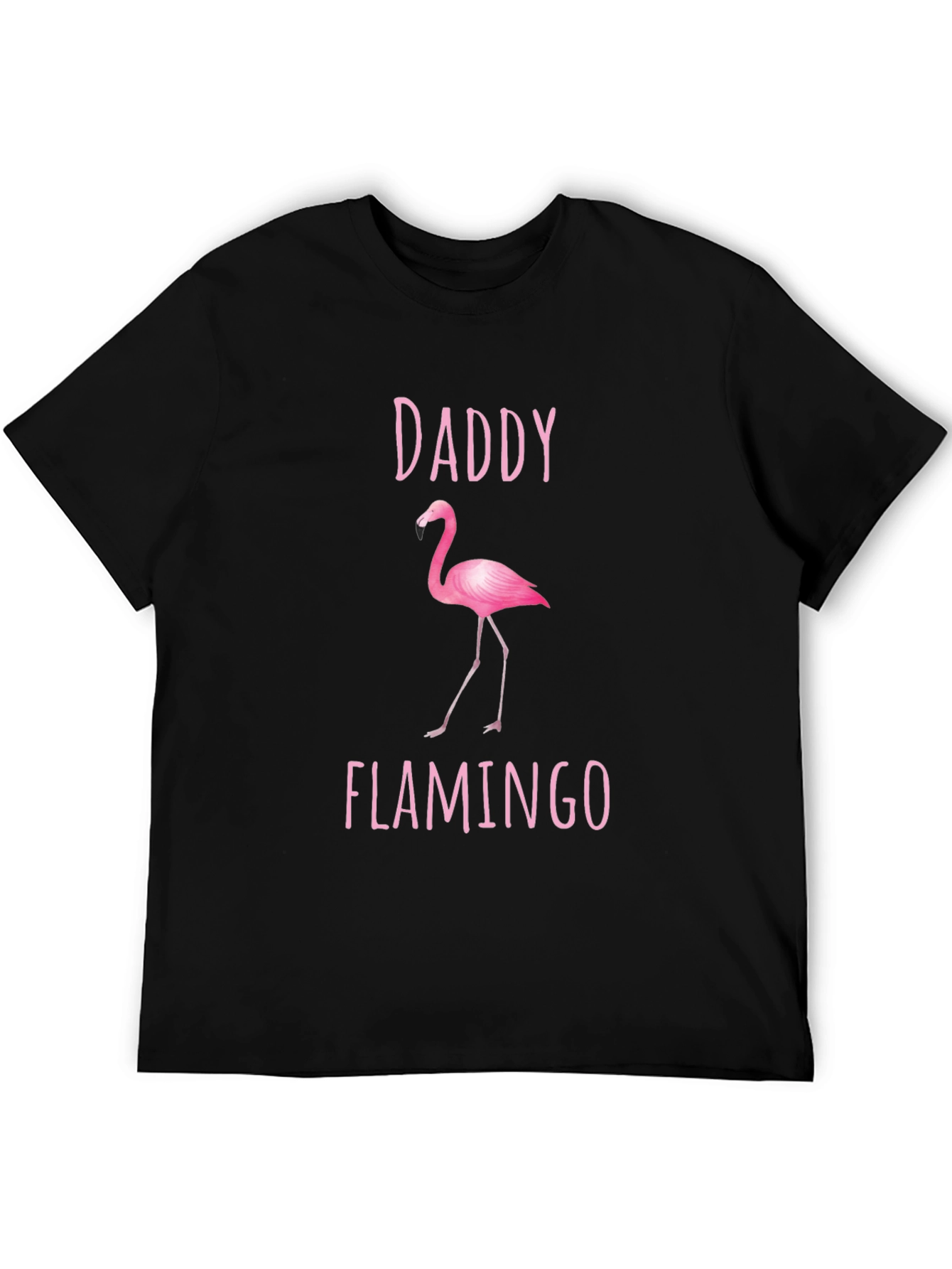 Black Daddy Flamingo Graphic Tee - Black Cotton Shirt view 5