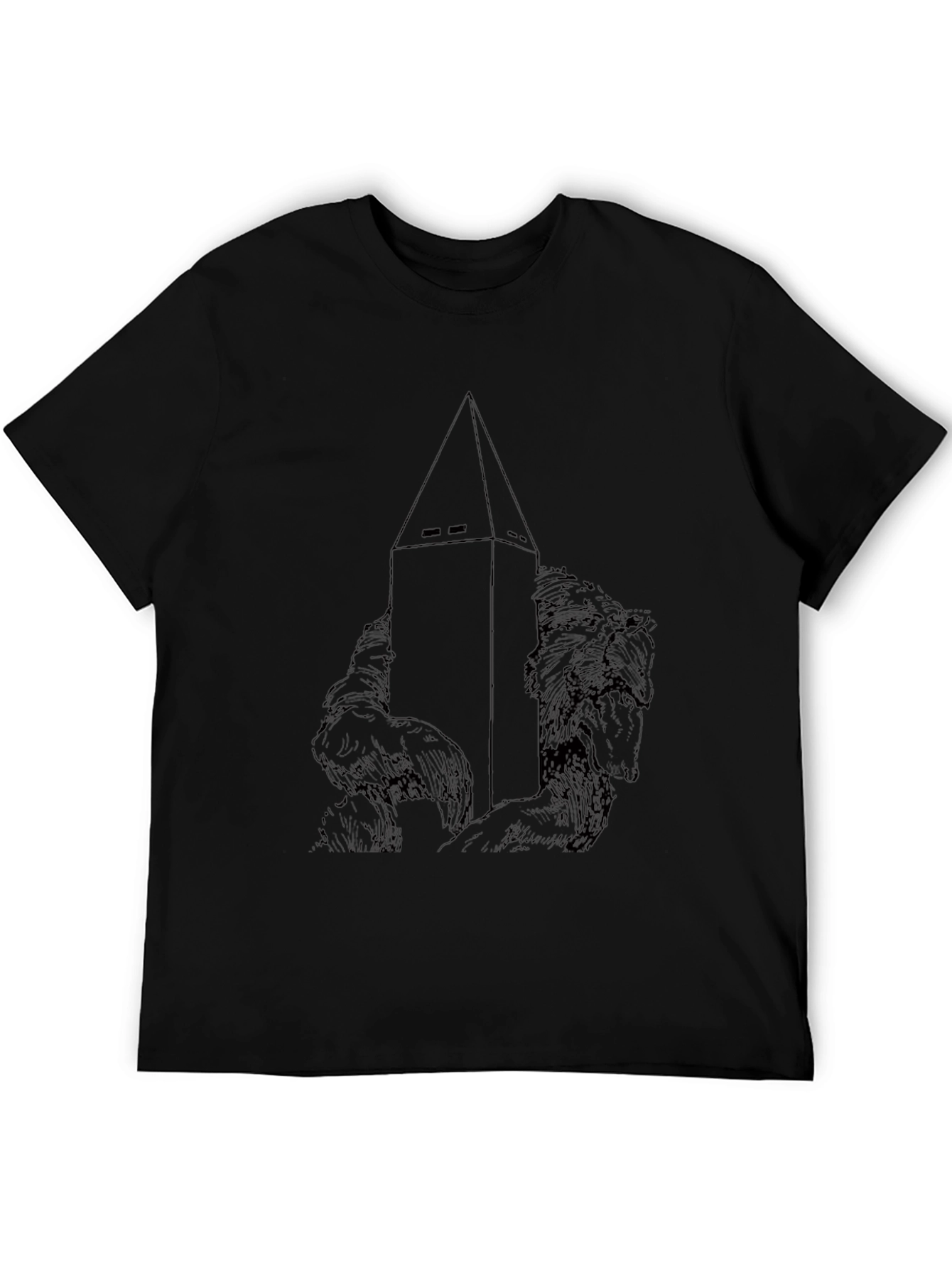 Black Tower and Wolves Graphic T-Shirt - Black view 5