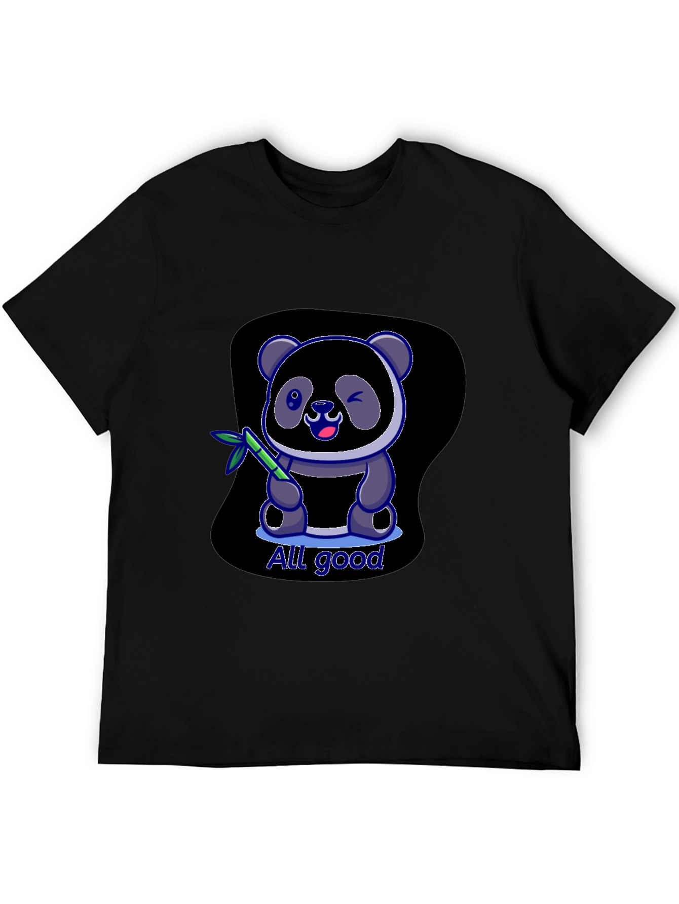 Black All Good Panda T-Shirt - Soft Cotton Blend view 5