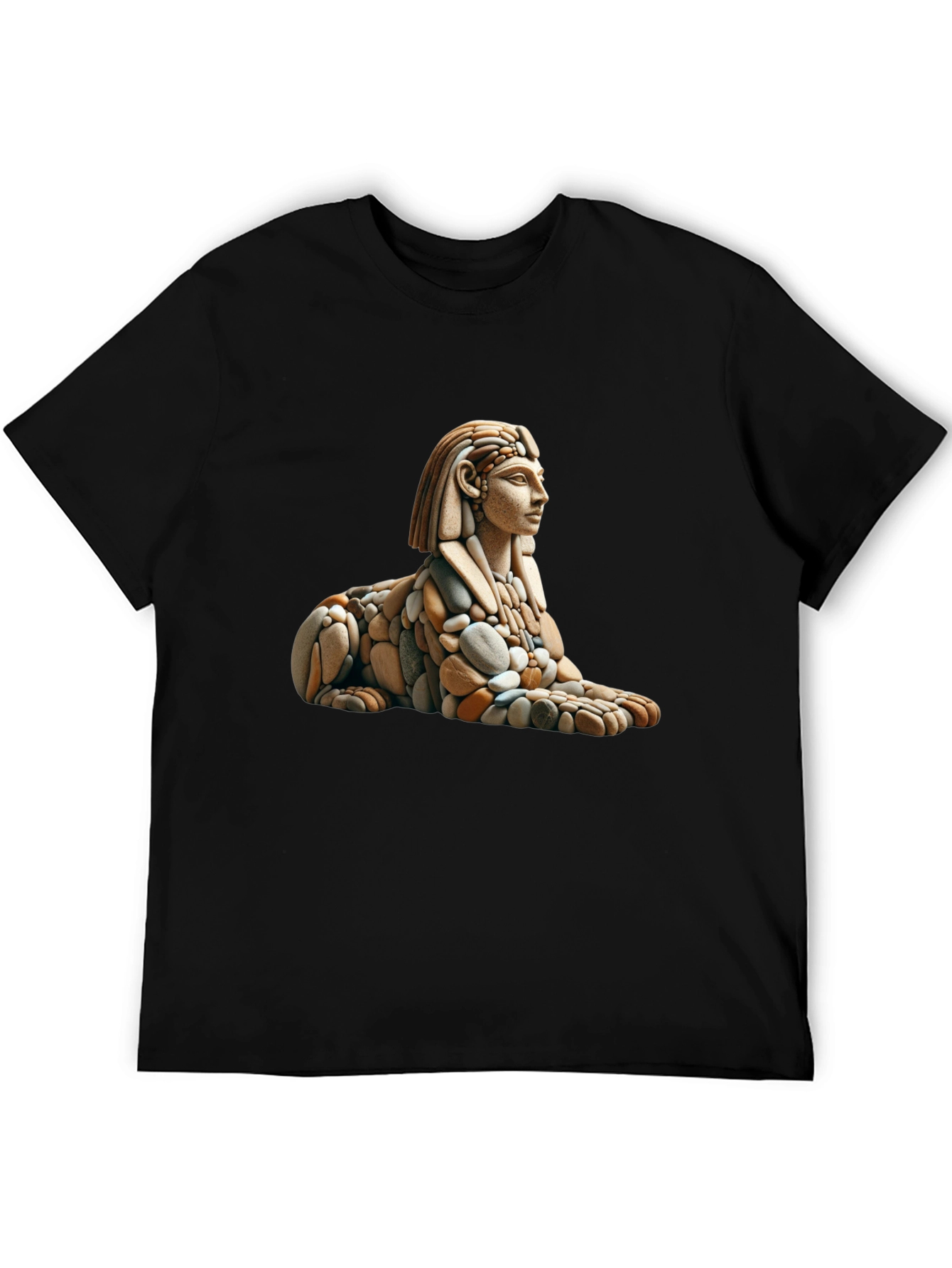Black Sphinx Rock Art Graphic Tee view 5