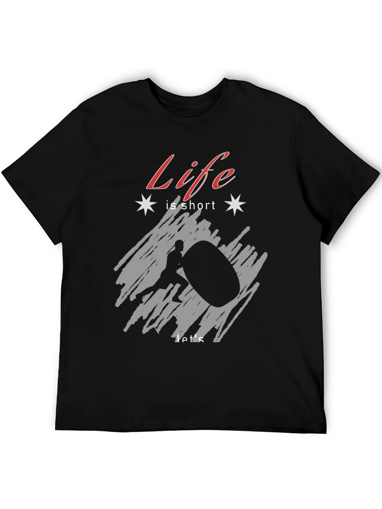 Black Life is Short Atlas Stone T-Shirt - Black view 5