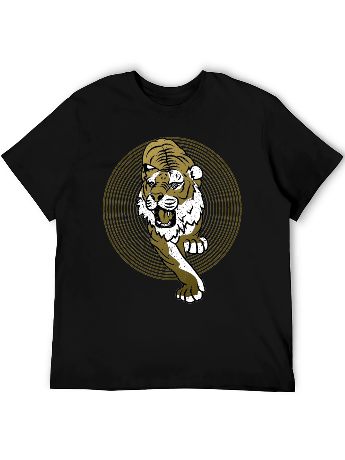 Black Tiger Graphic Print Black T-Shirt view 5