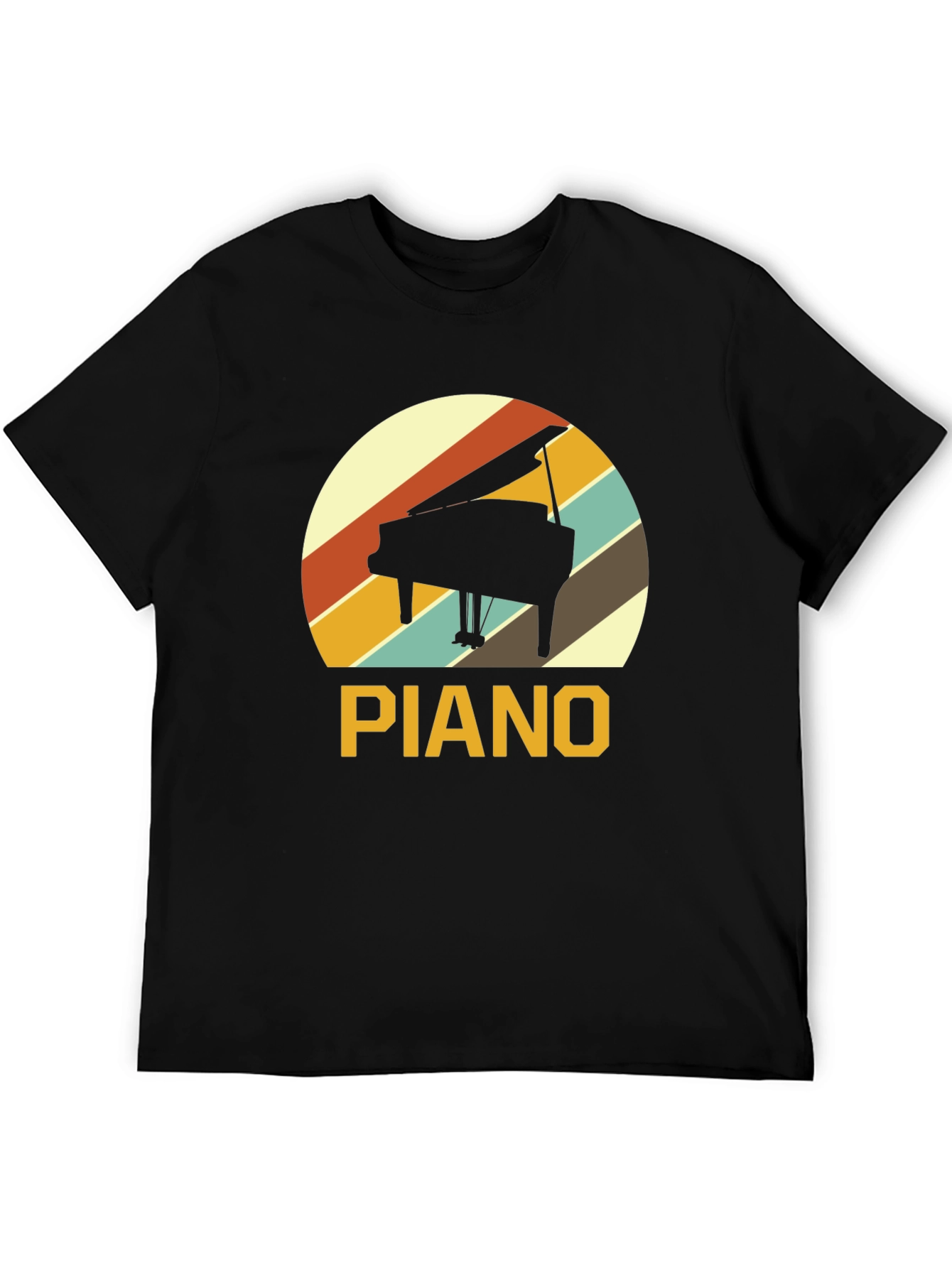 Black Retro Piano T-Shirt - Music Lover Tee view 5