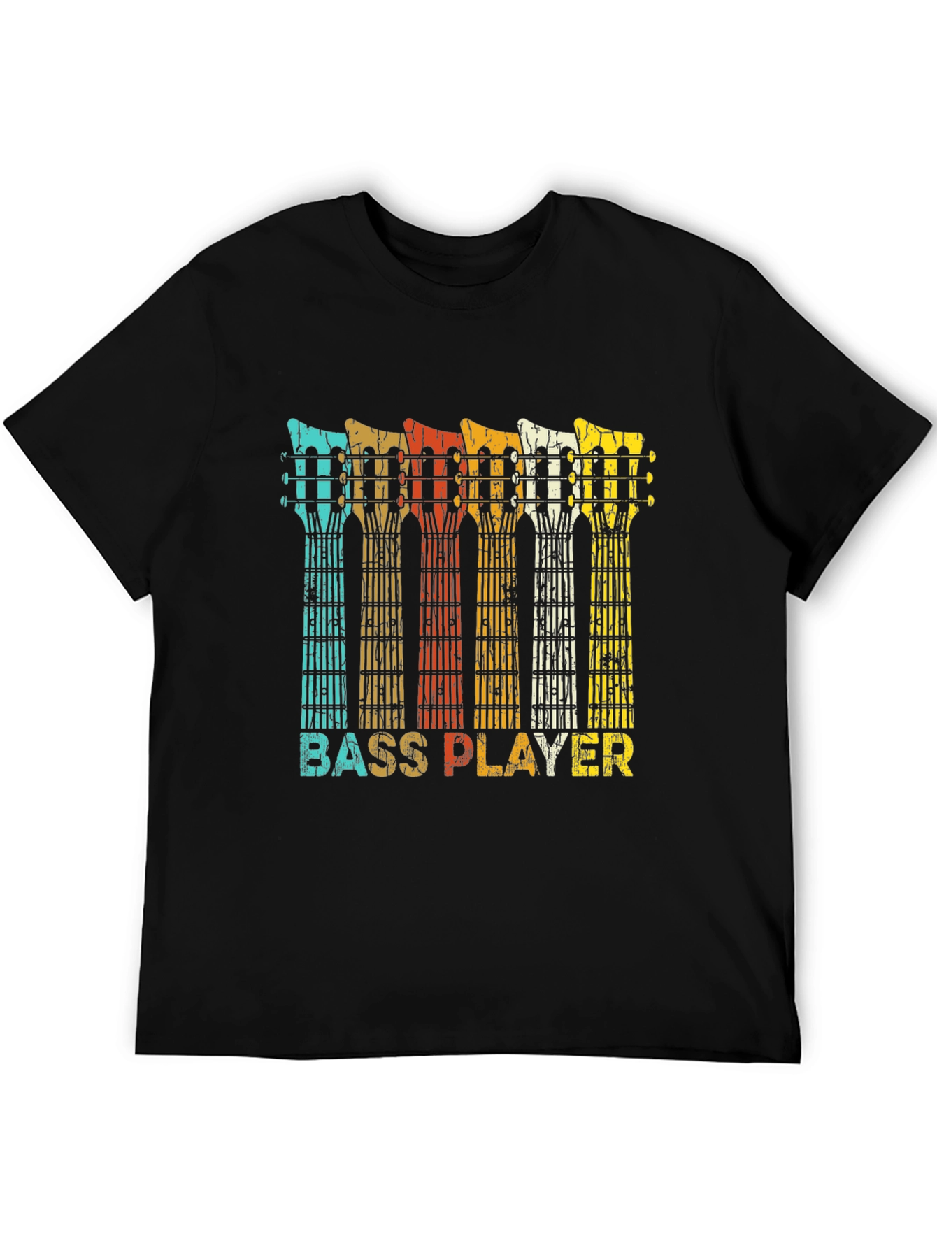 Black Bass Player Retro T-Shirt - Music Lover Tee view 5