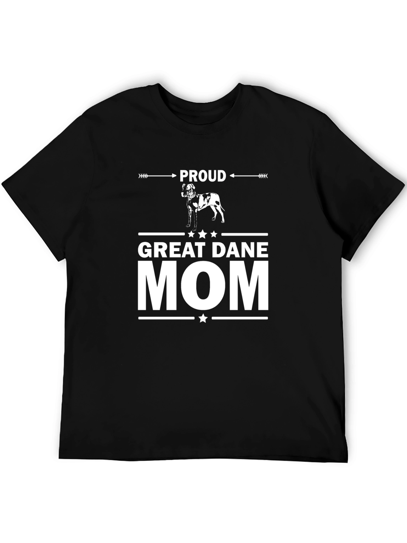 Black Proud Great Dane Mom Graphic T-Shirt view 5
