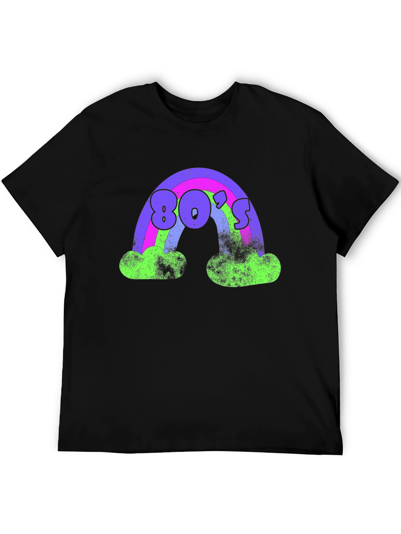 Black Retro 80's Rainbow T-Shirt view 5
