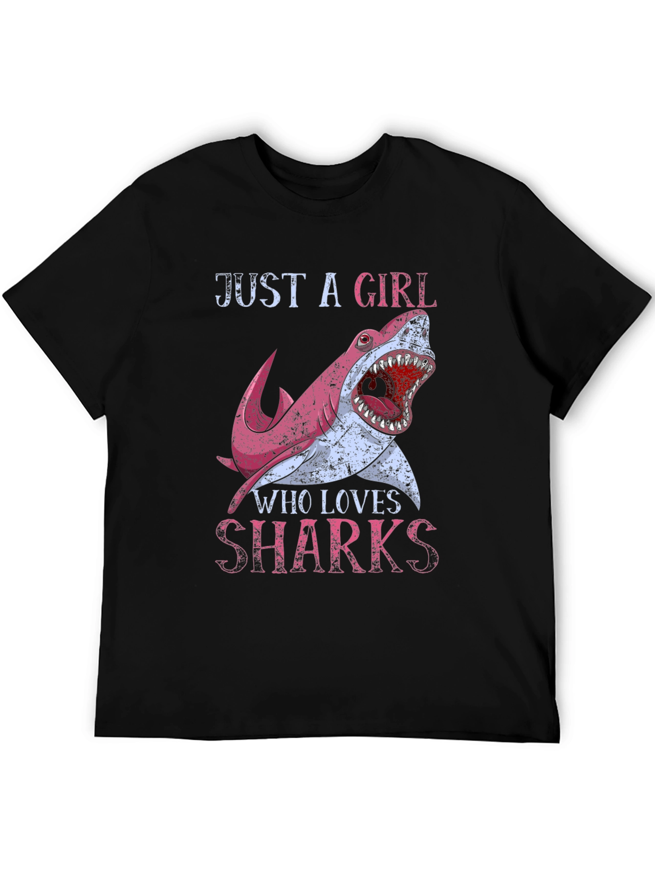Black Girl Loves Sharks T-Shirt - Novelty Graphic Tee view 5