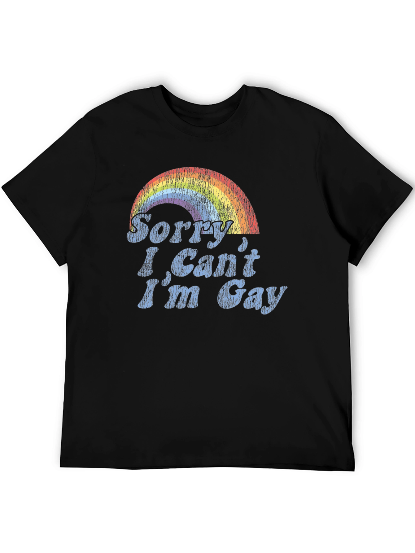 Black Sorry I Can't I'm Gay Rainbow Graphic Tee view 5